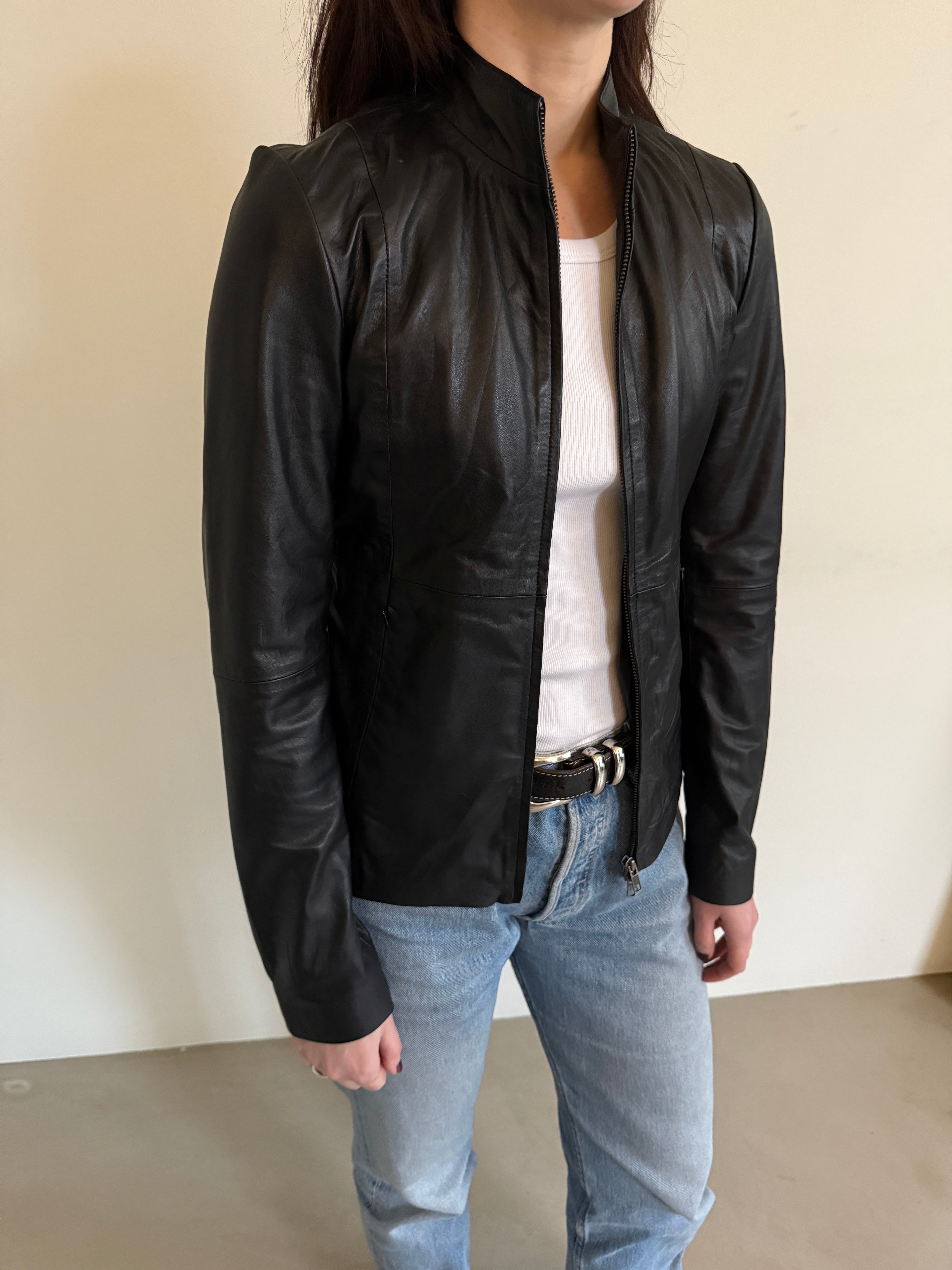 Sleek Leather Jacket - Sample