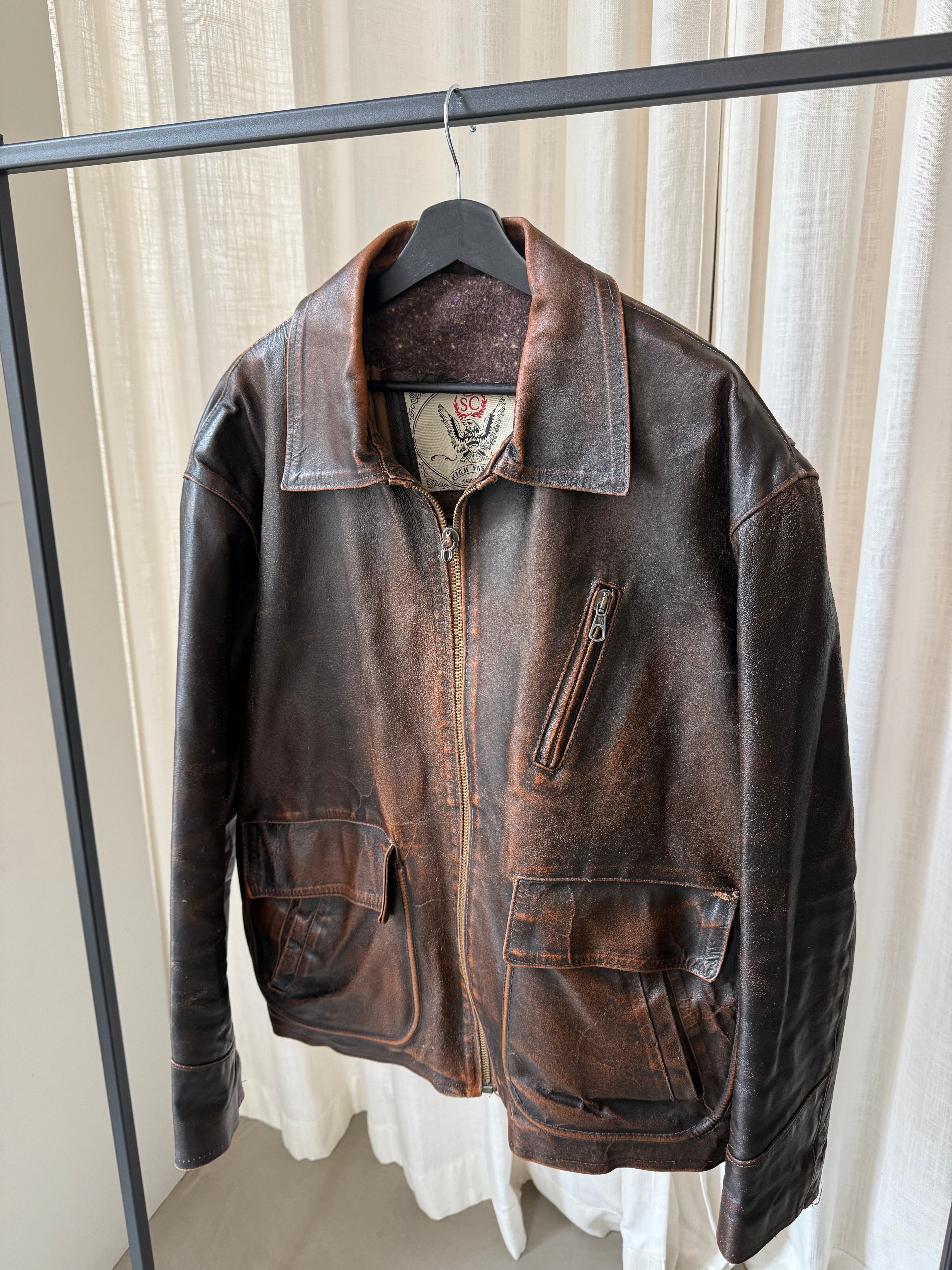 High Leather Jacket