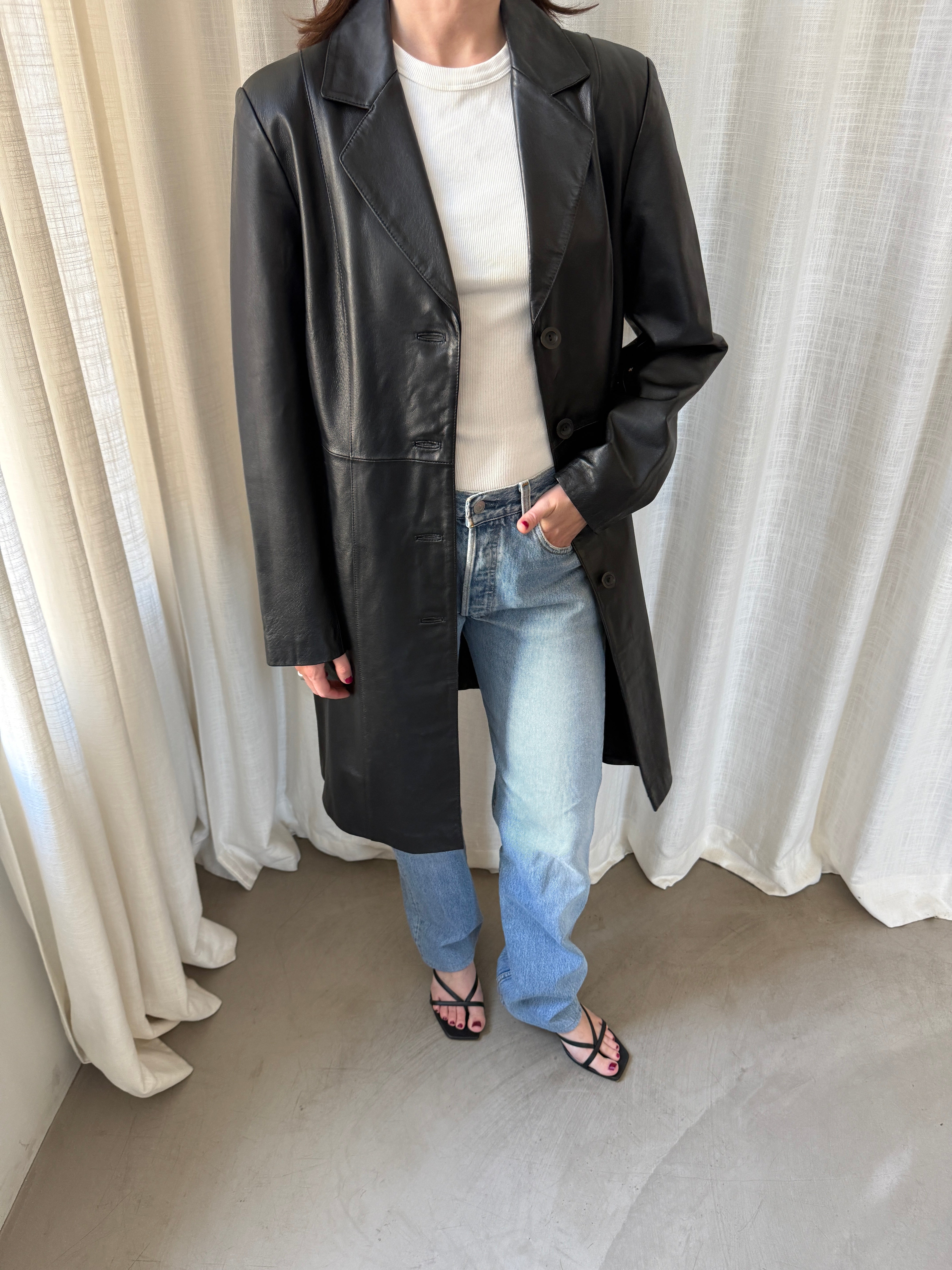 Black Leather Coat