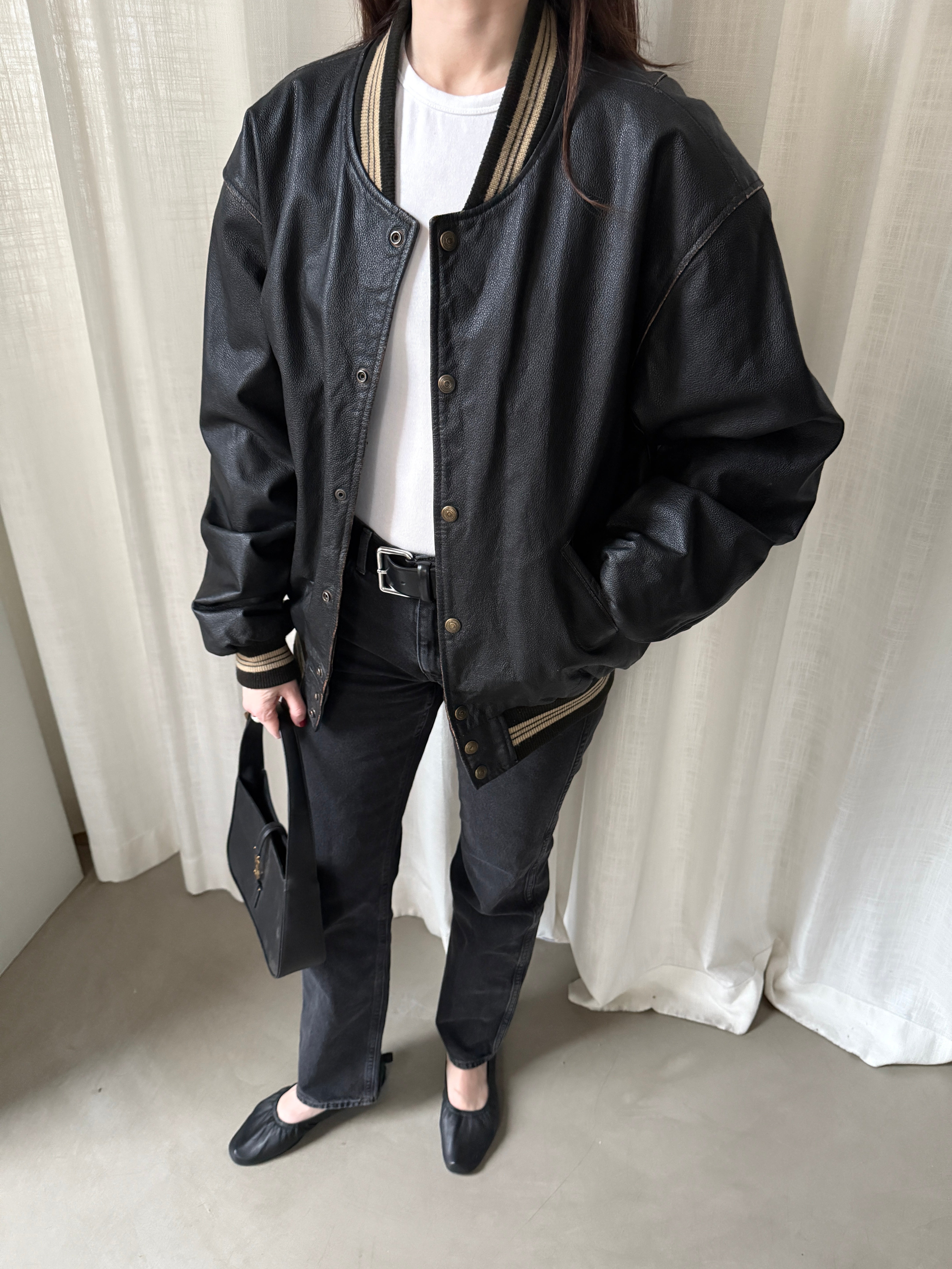 Leather Bomber Jacket