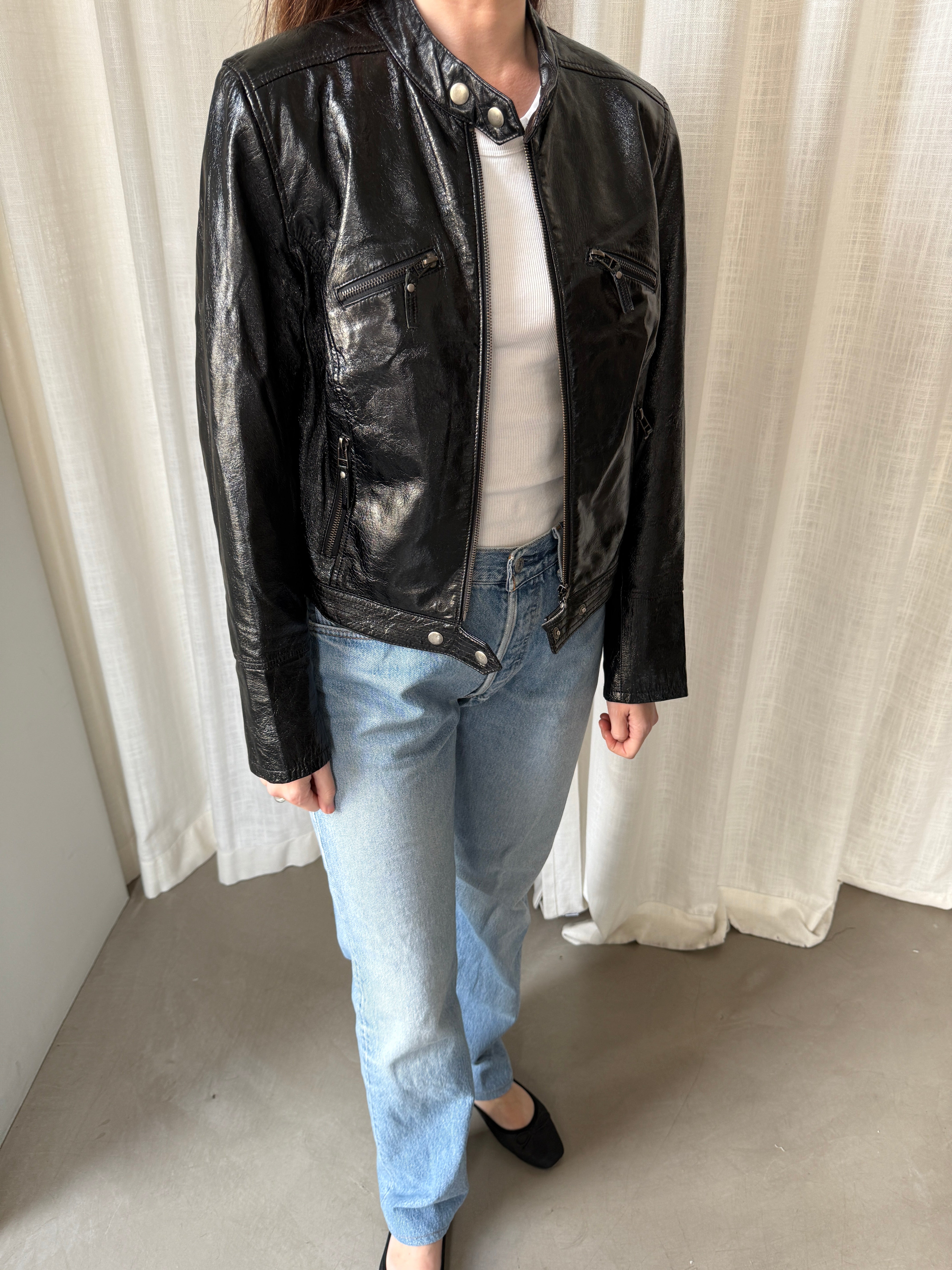 Cropped Leather Jacket