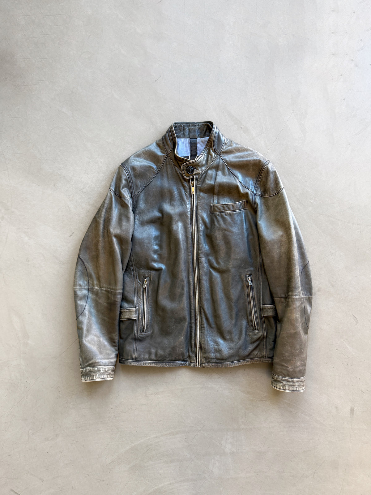 Grey Leather Jacket