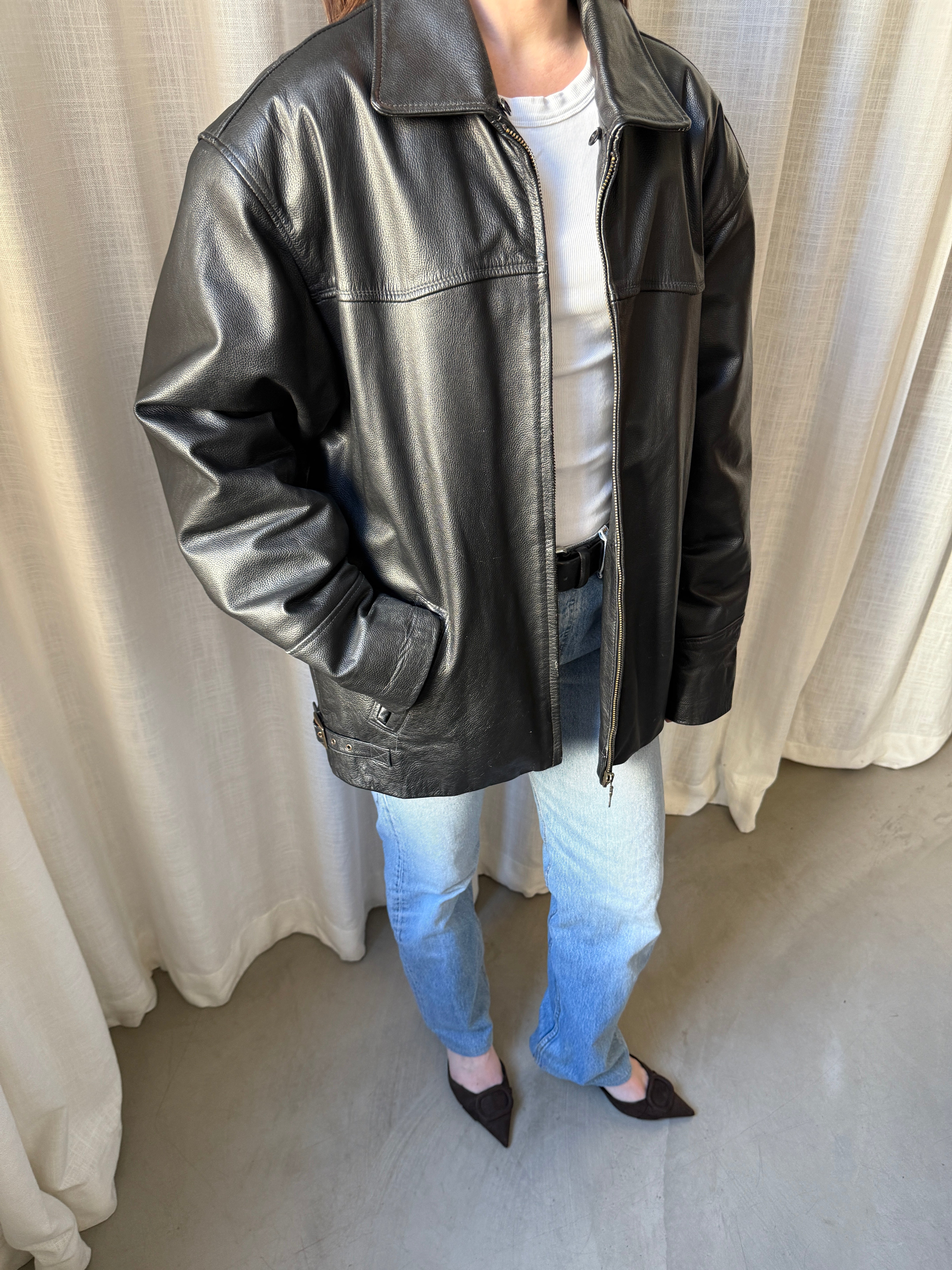 Black Saki Leather Jacket