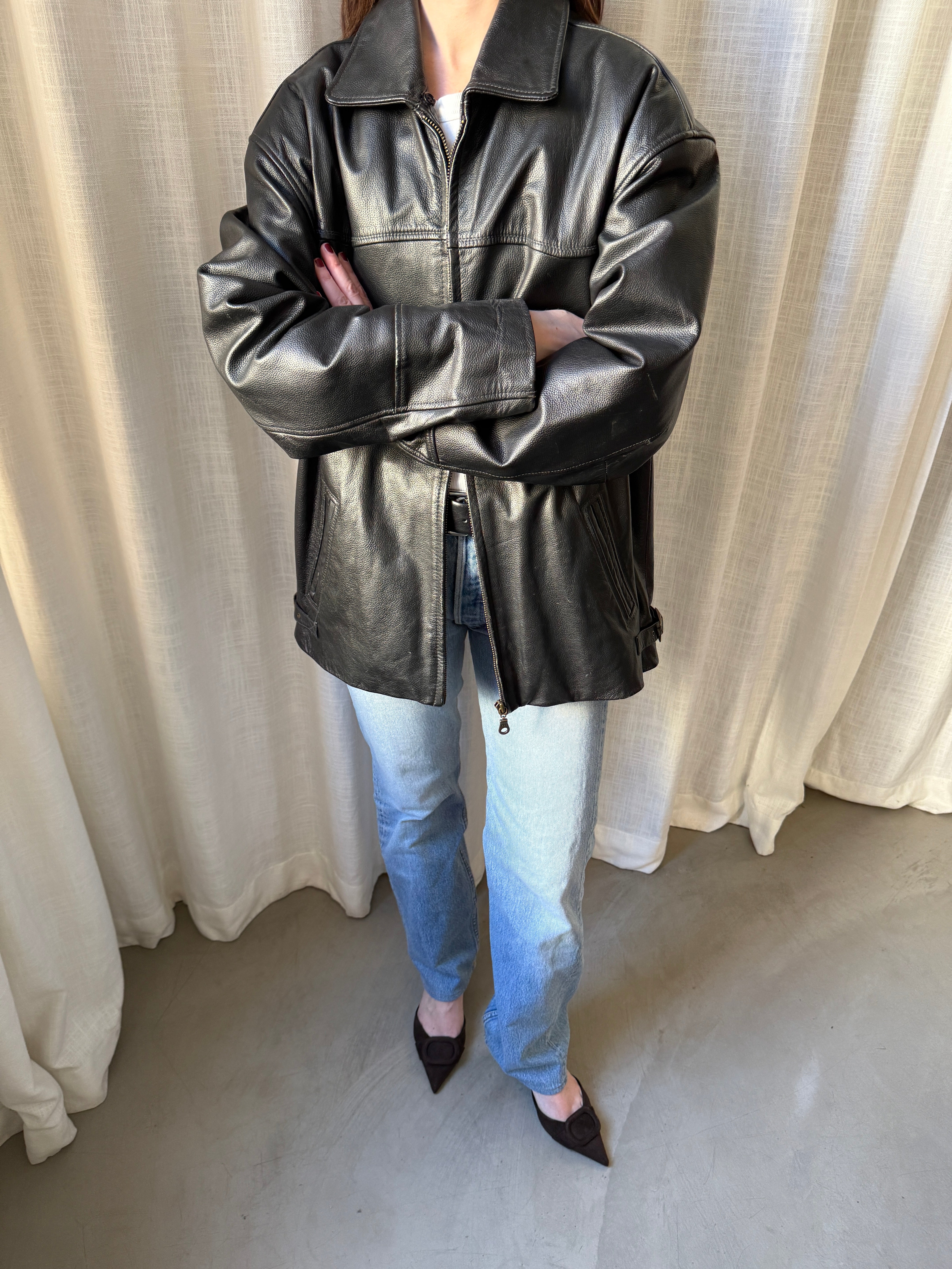 Black Saki Leather Jacket