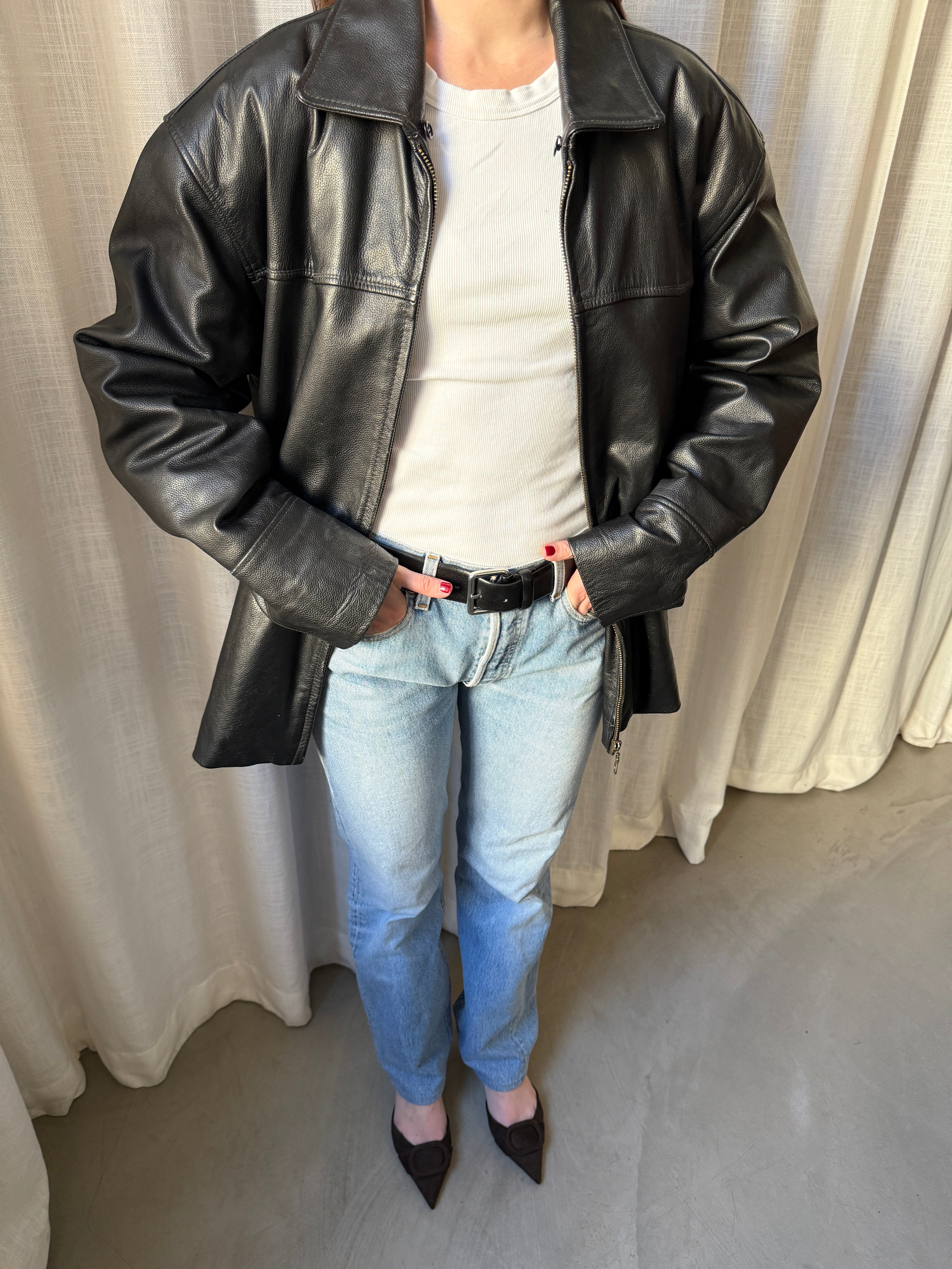 Black Saki Leather Jacket