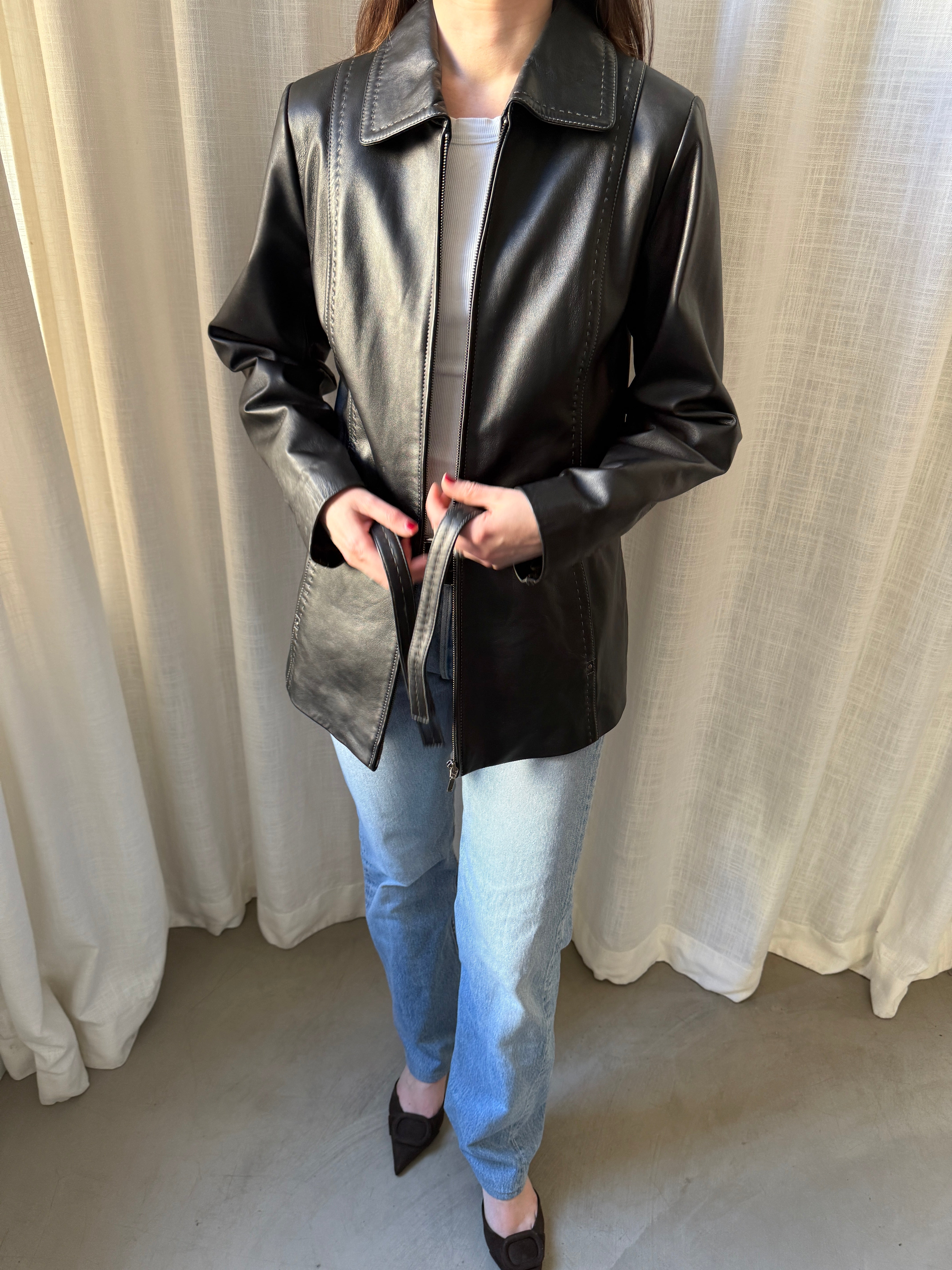 Saki Leather Coat