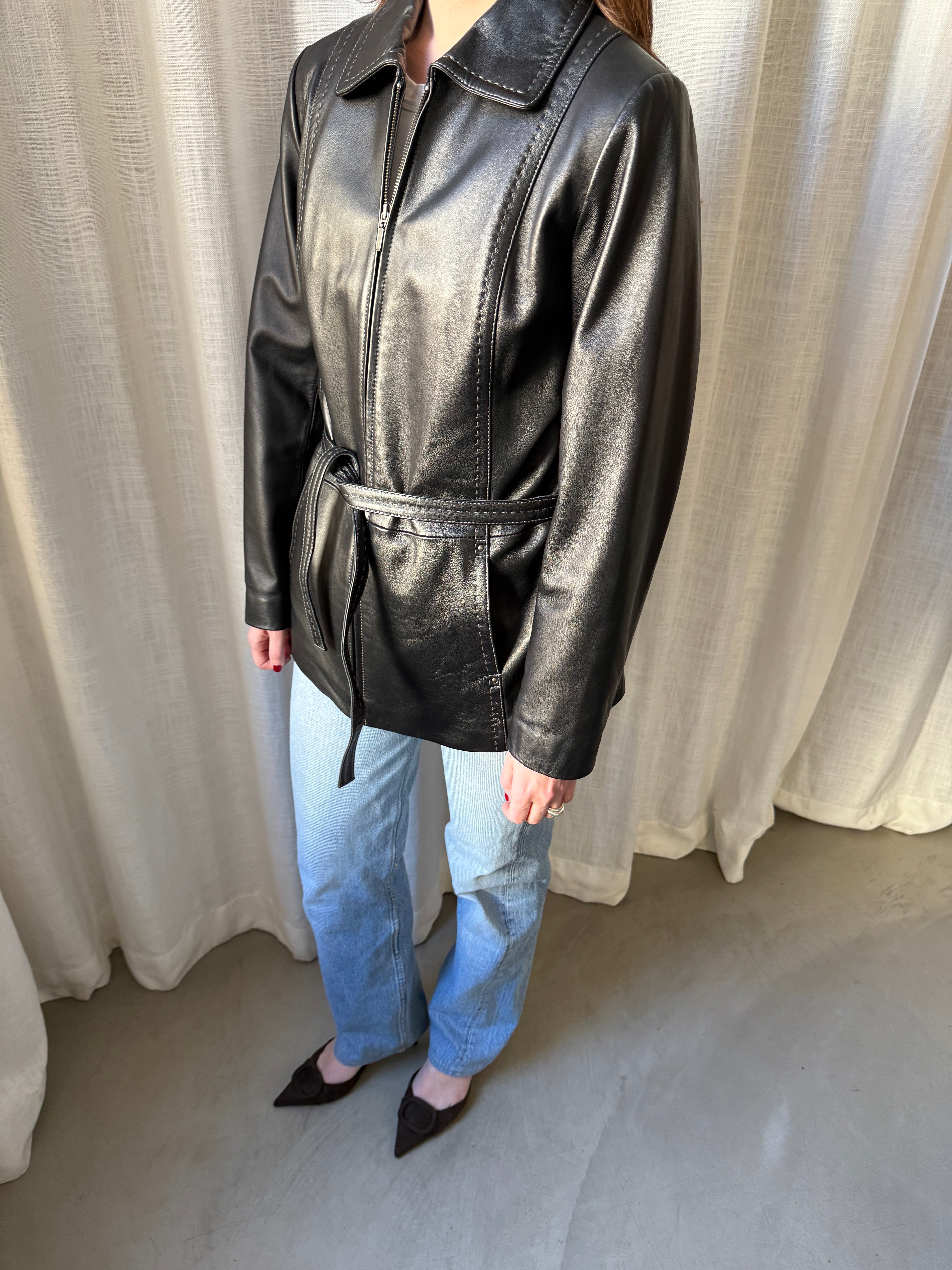 Saki Leather Coat