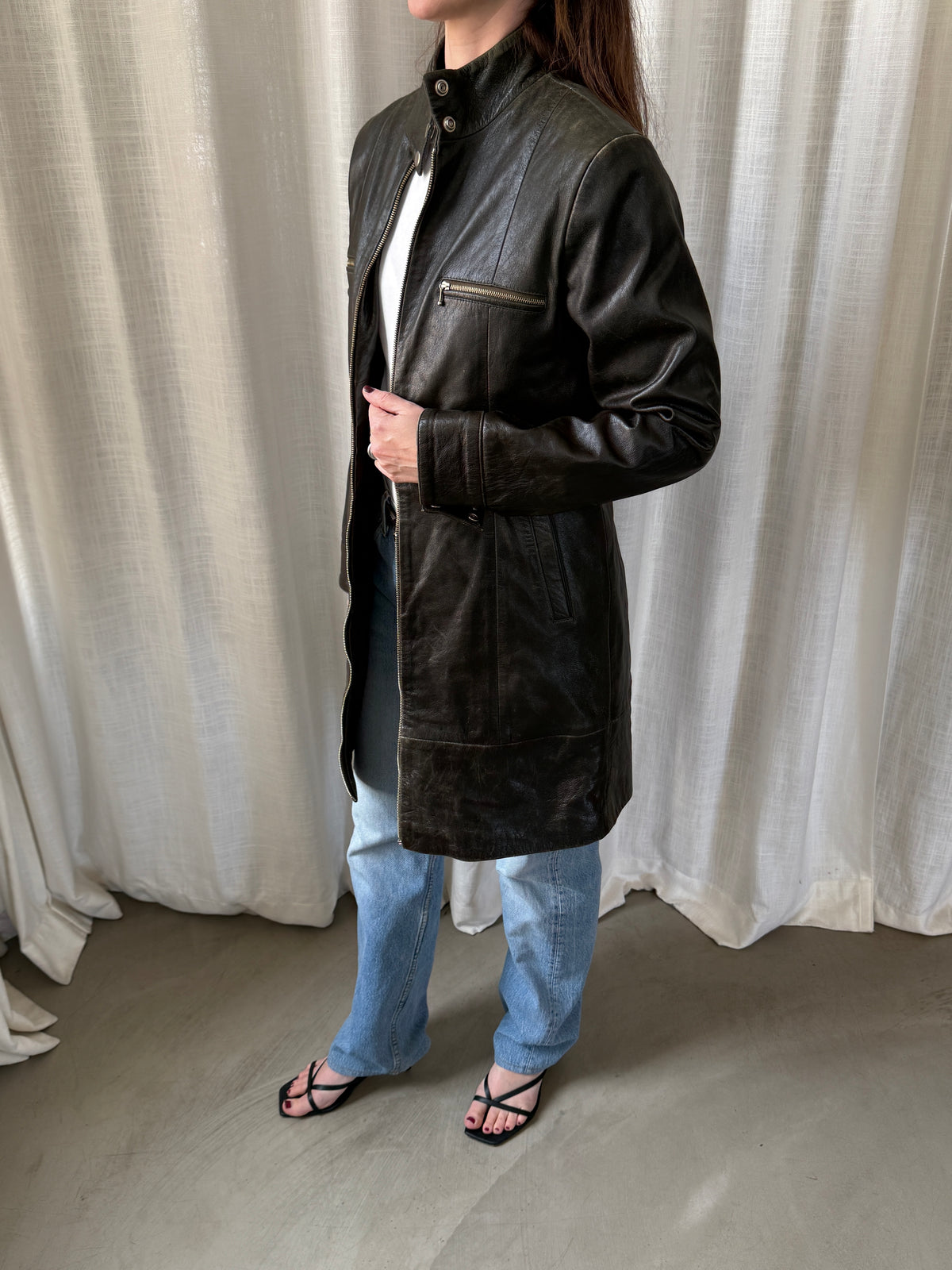 Zi Leather Coat