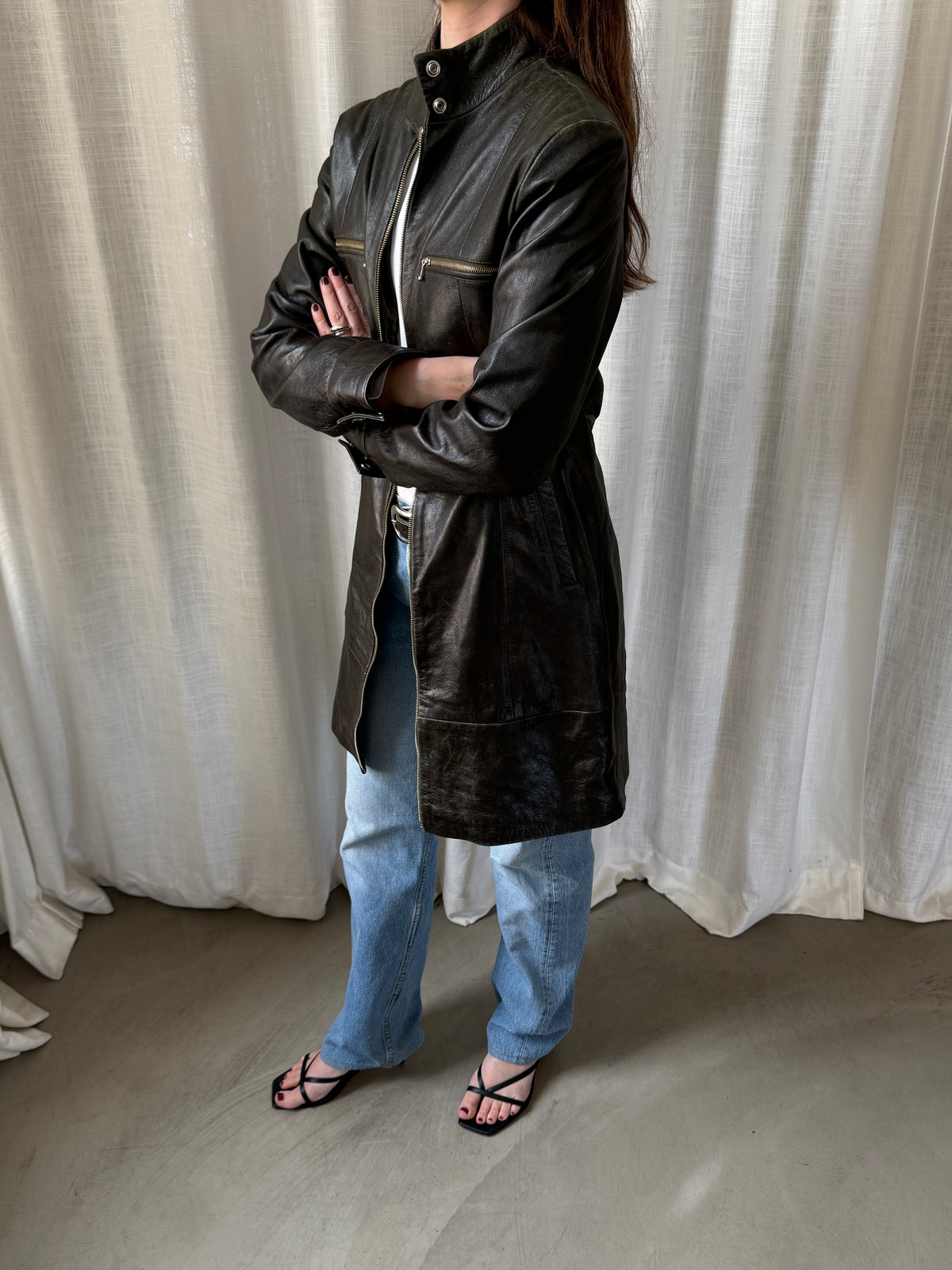 Zi Leather Coat