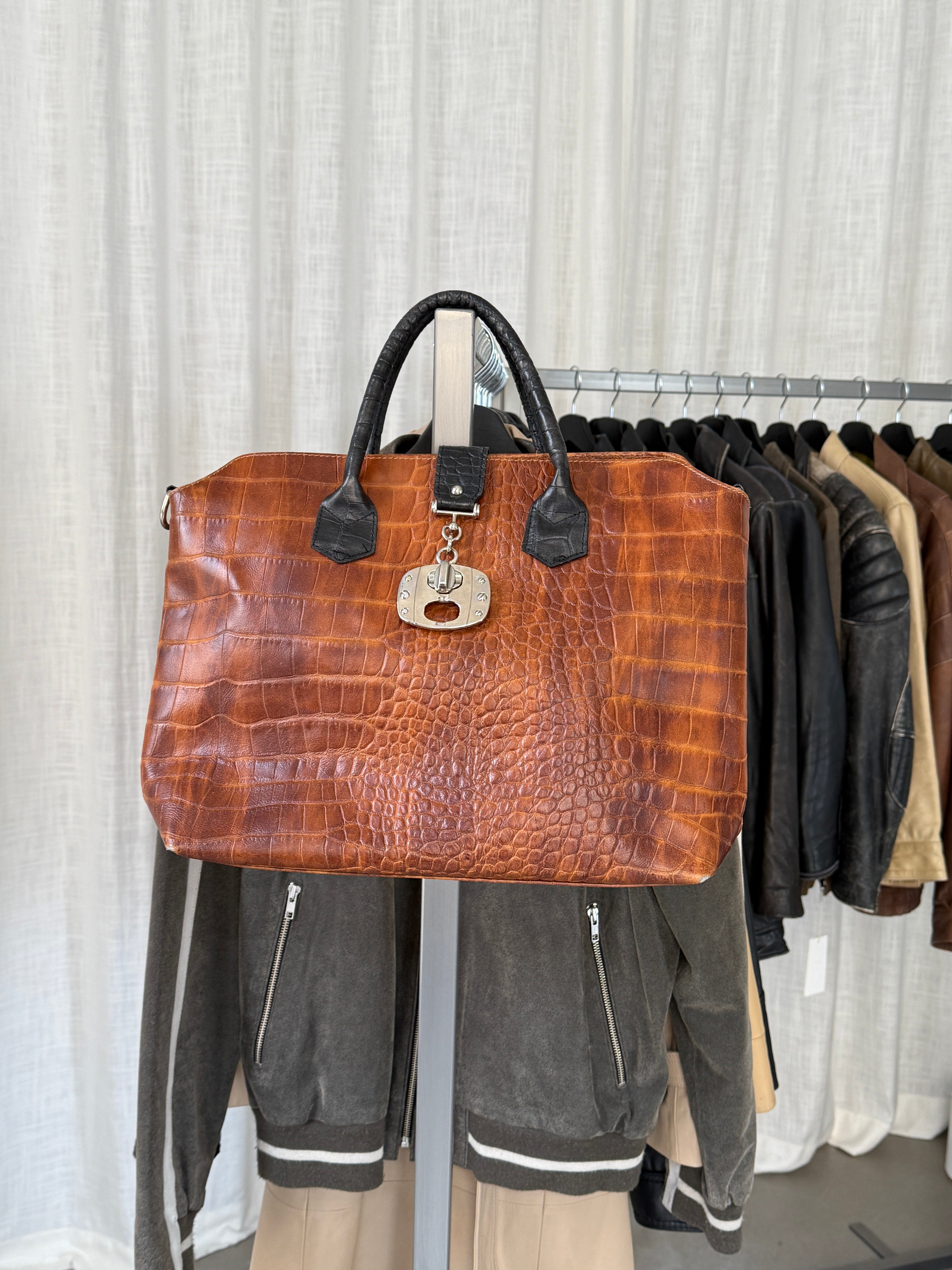 Croc-embossed Tote