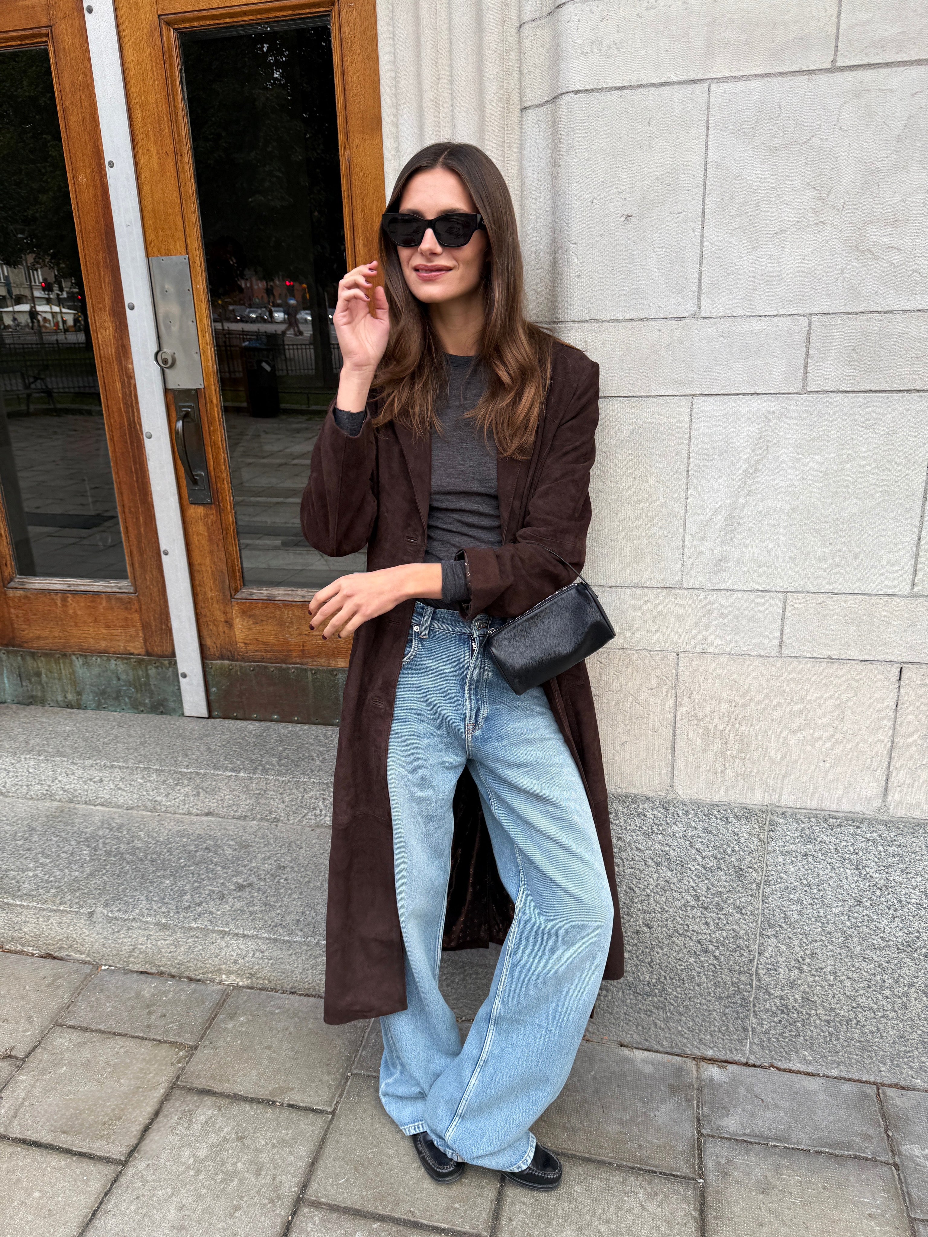 Luna Coat Brown Suede