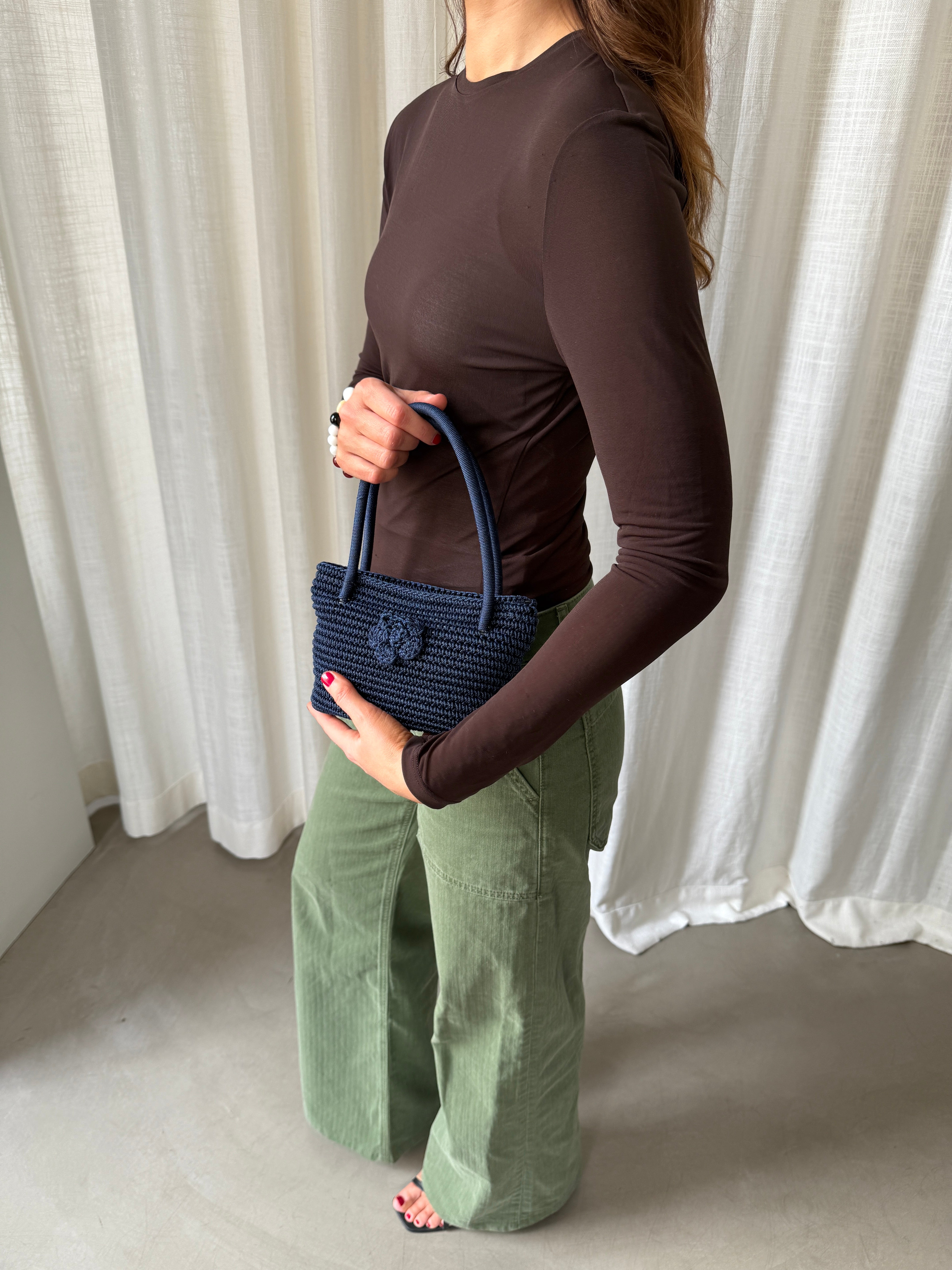 Navy Twist Bag