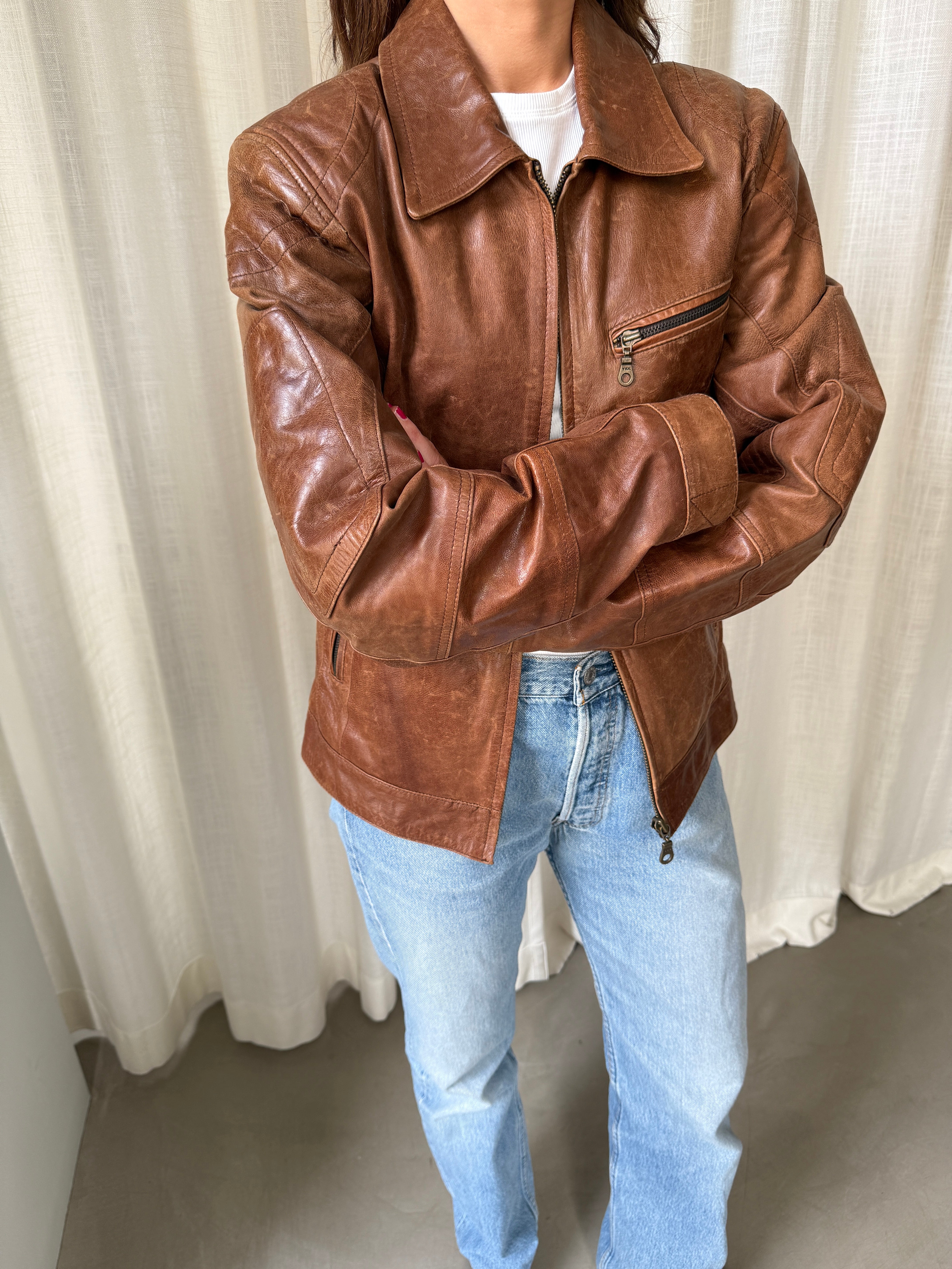 Cognac Leather Jacket