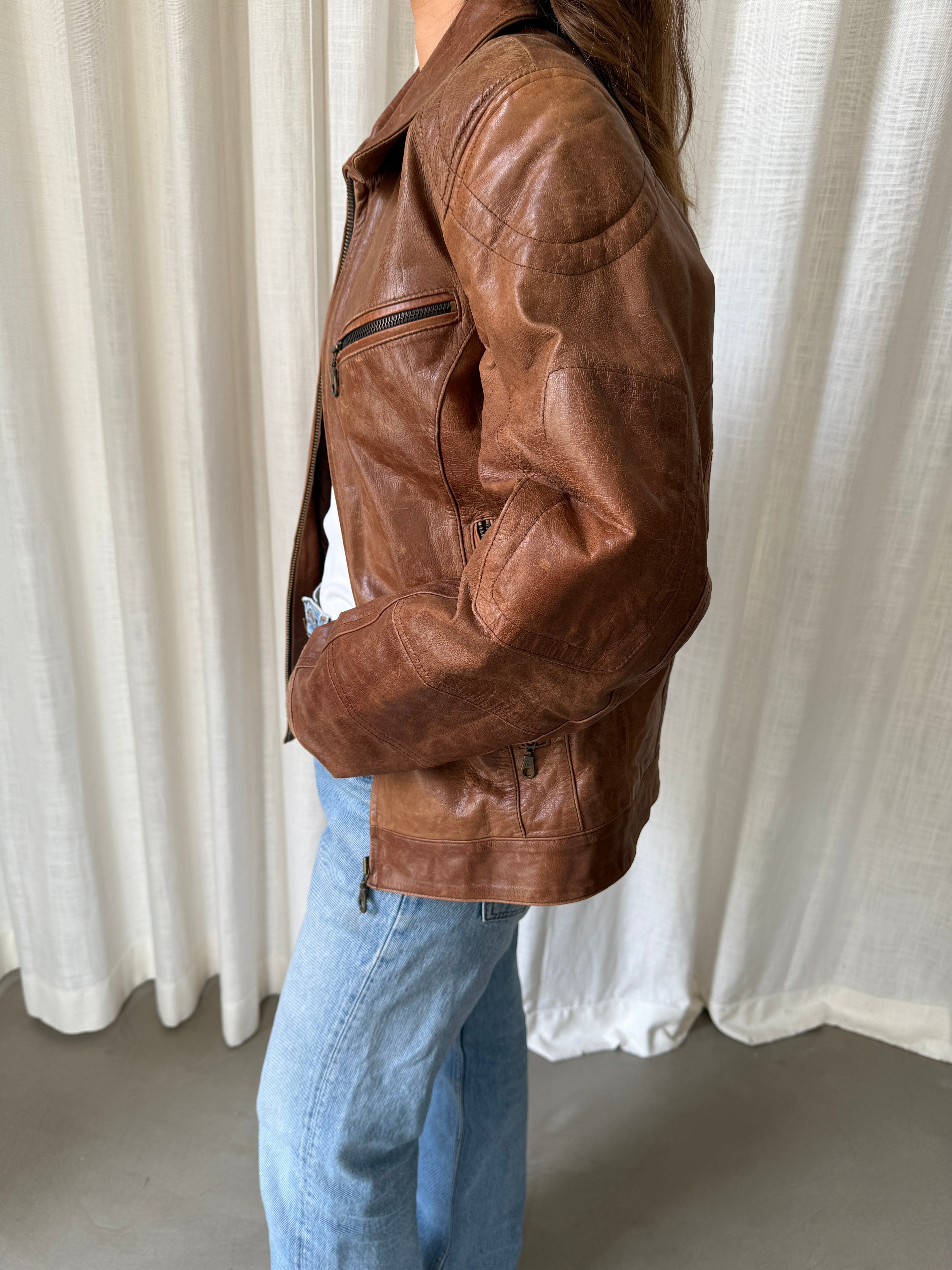 Cognac Leather Jacket