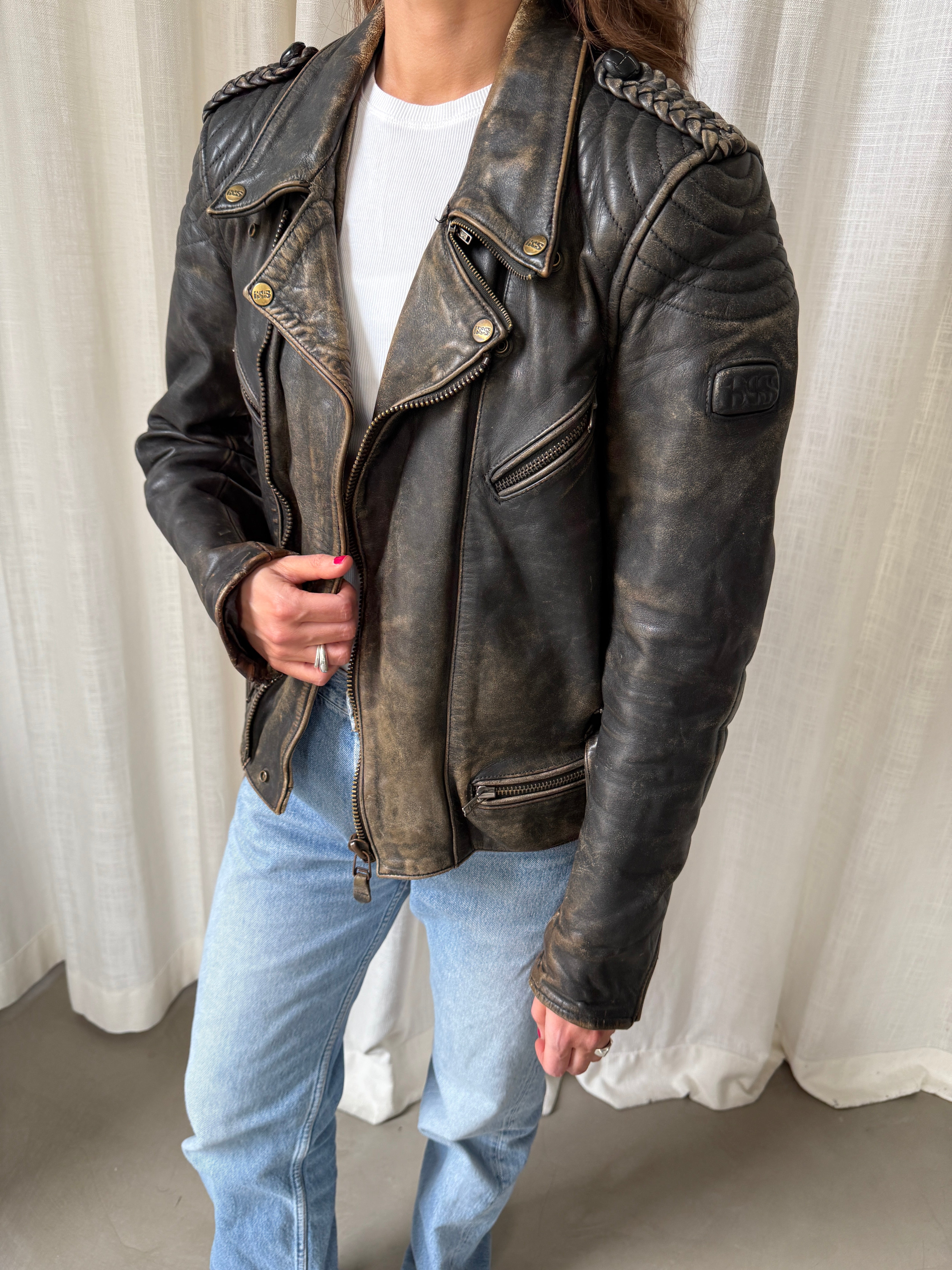 Distressed Biker Jacket
