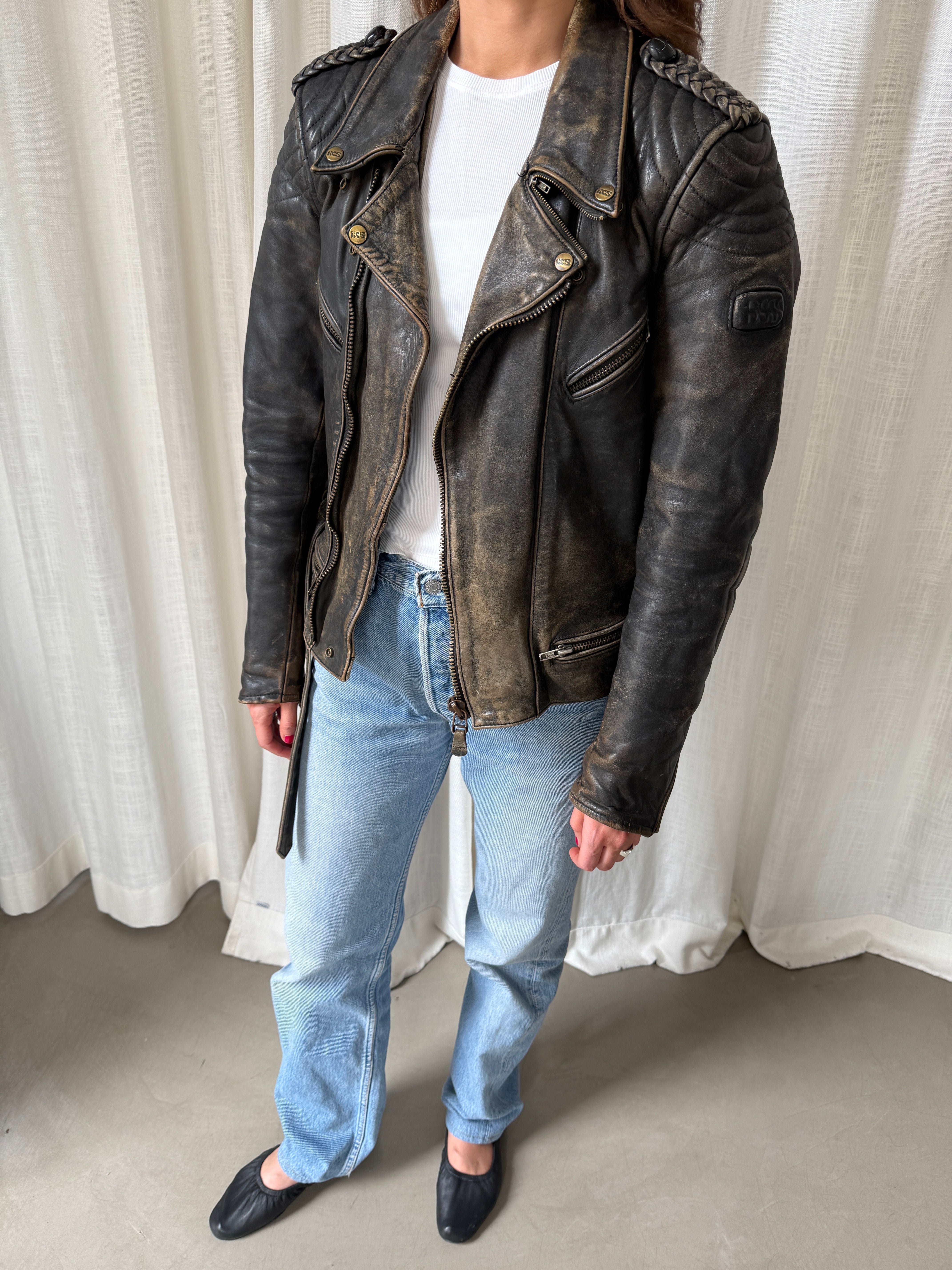 Distressed Biker Jacket