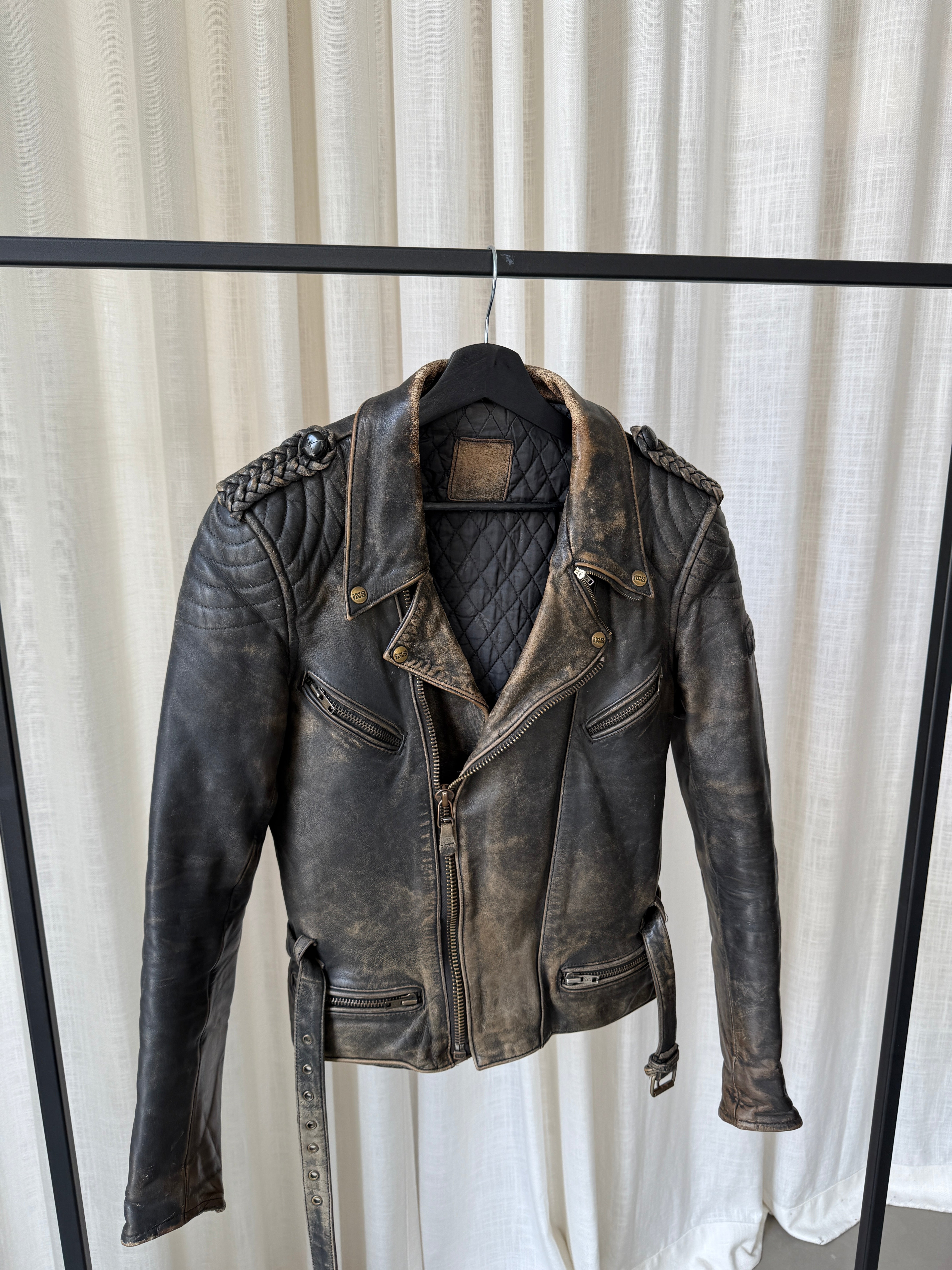 Distressed Biker Jacket
