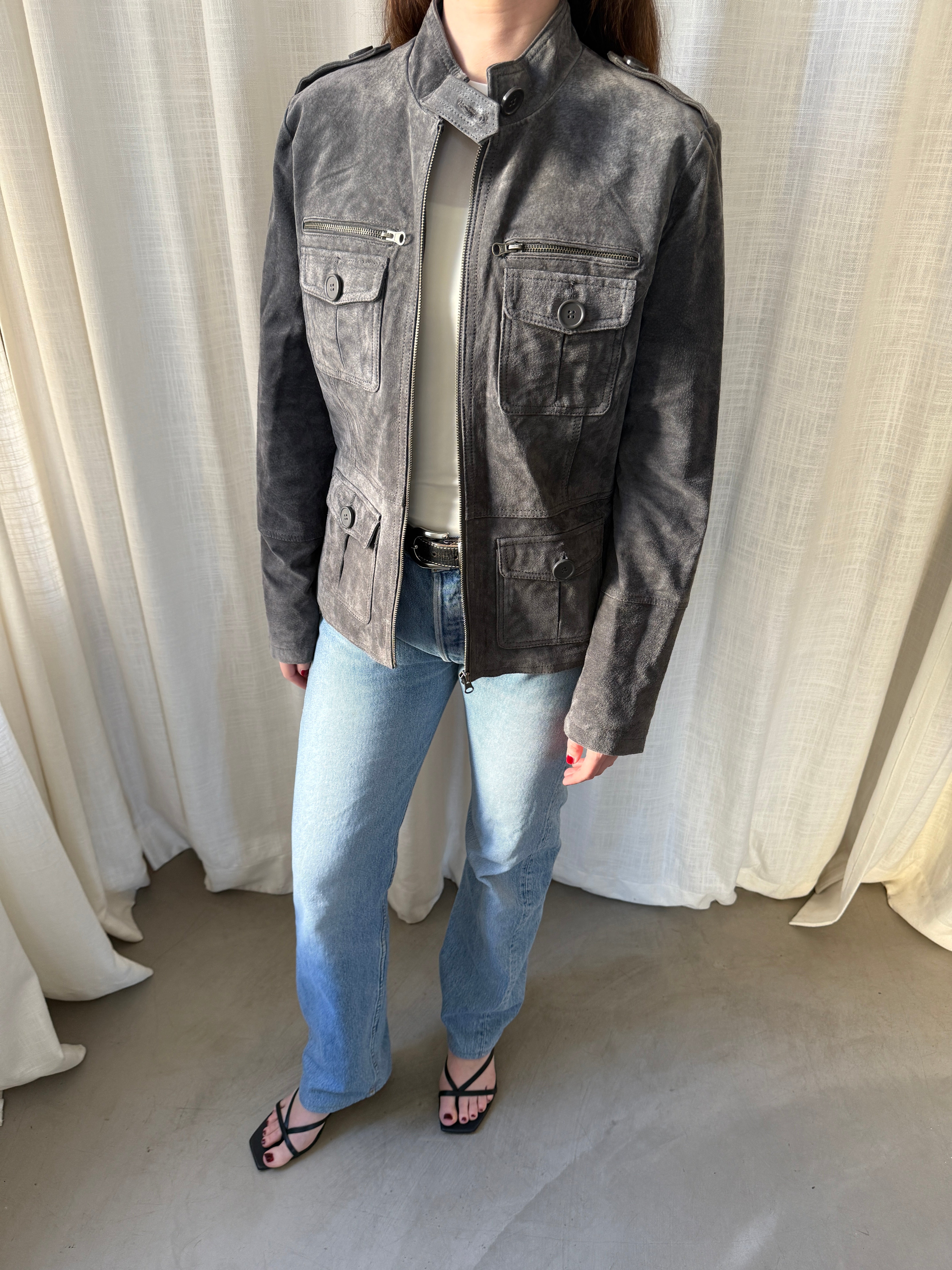 Grey Suede Jacket