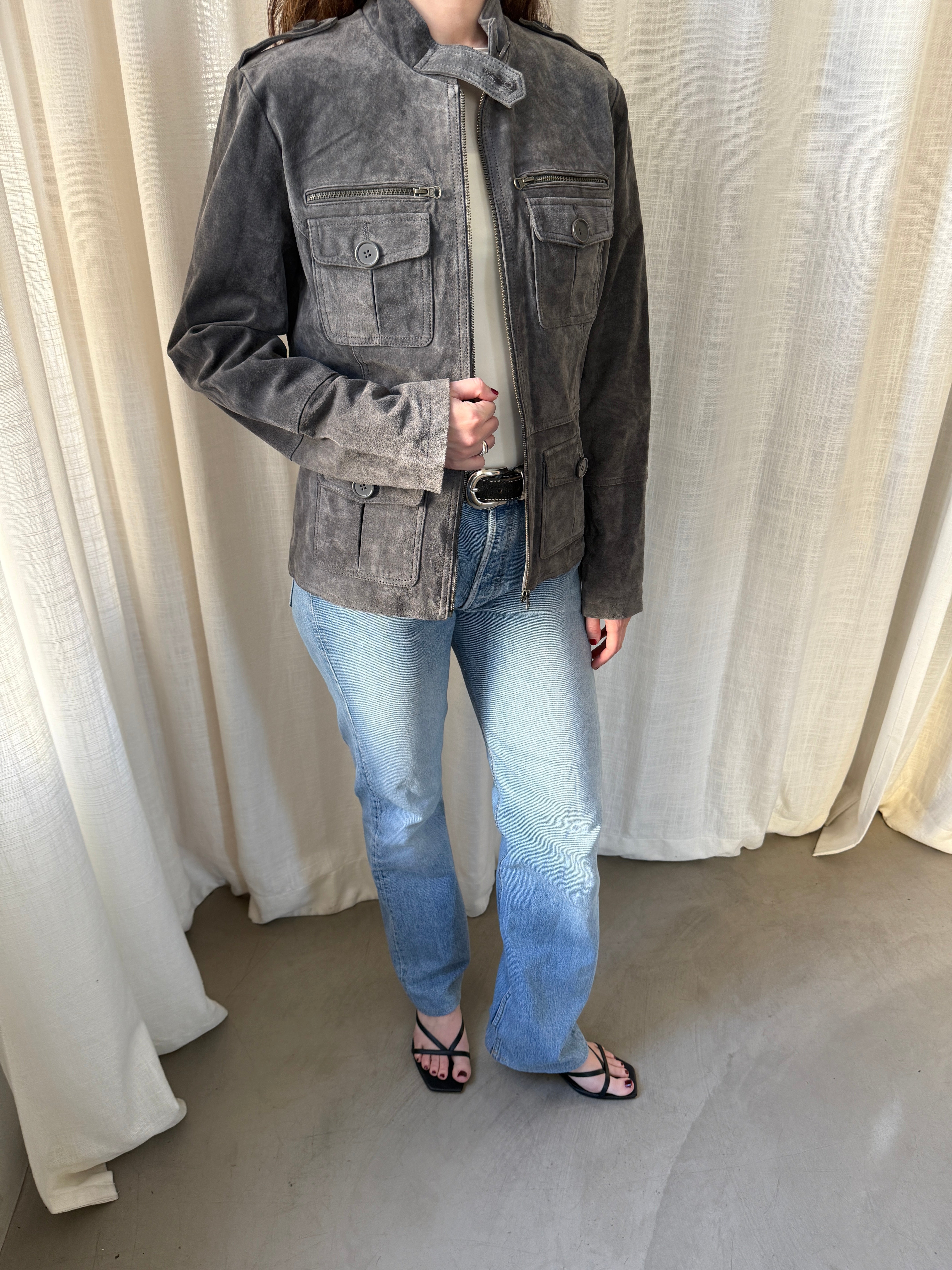 Grey Suede Jacket