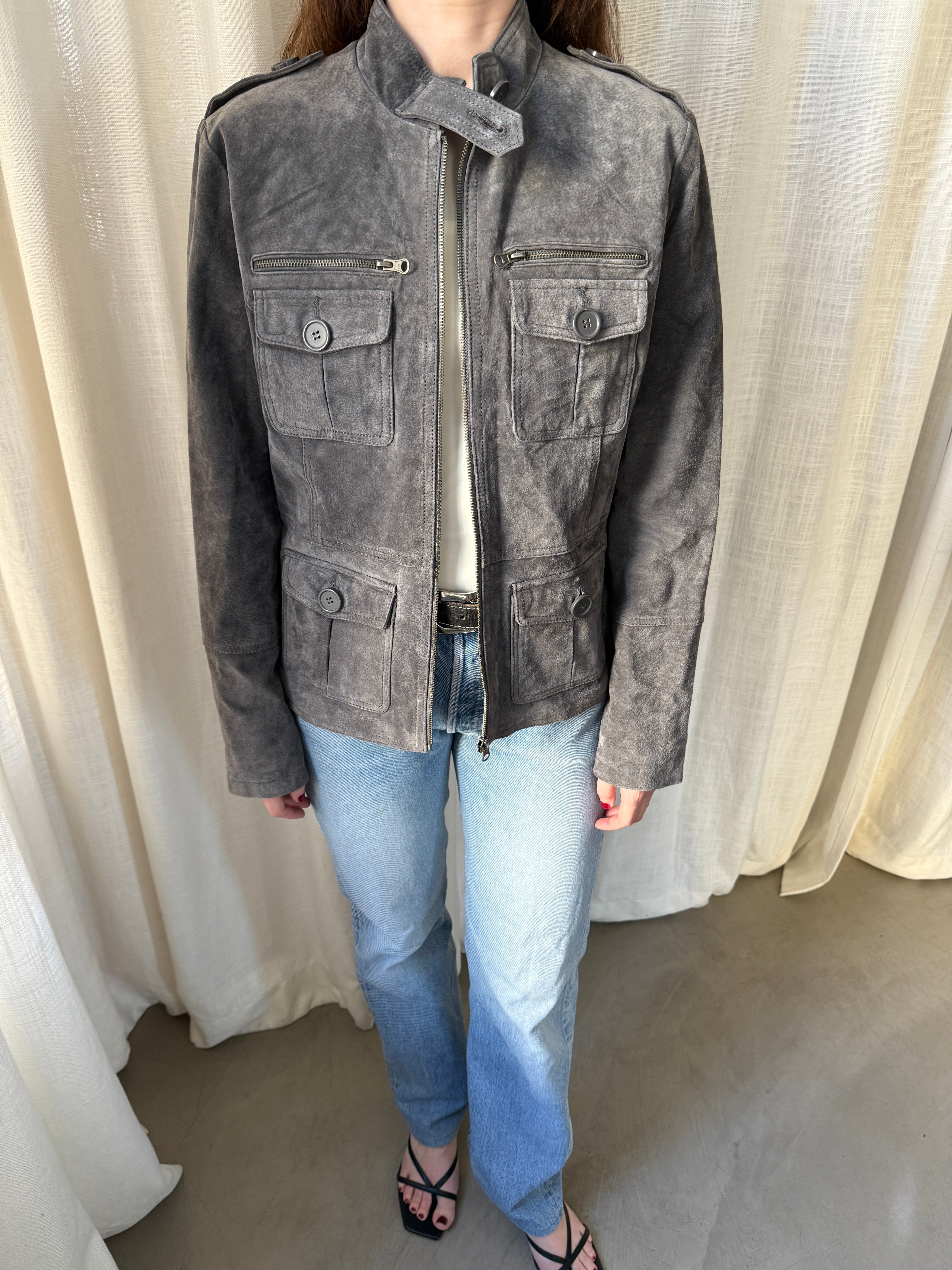 Grey Suede Jacket