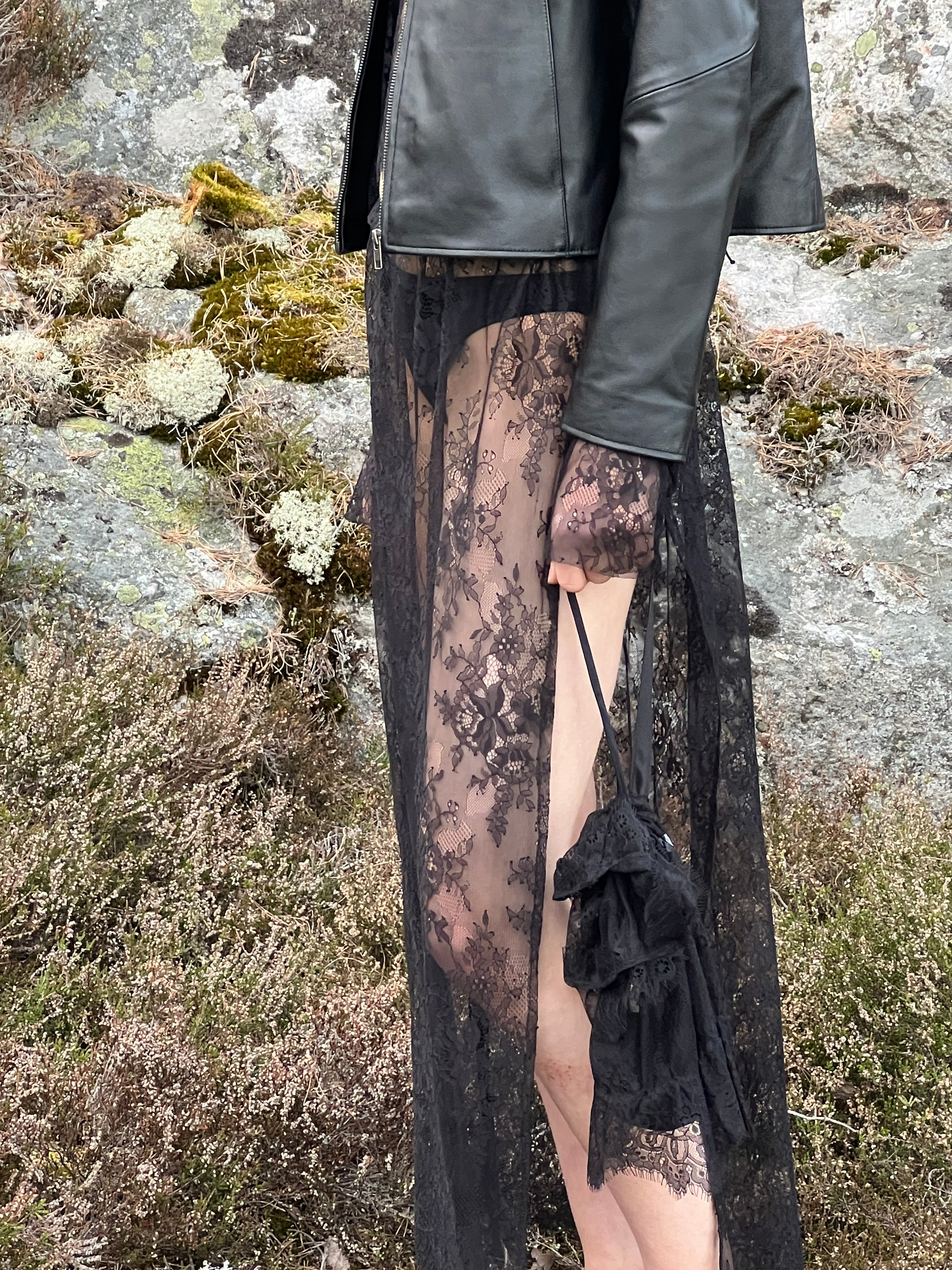 Piece 19 — Black Lace Maxi Skirt