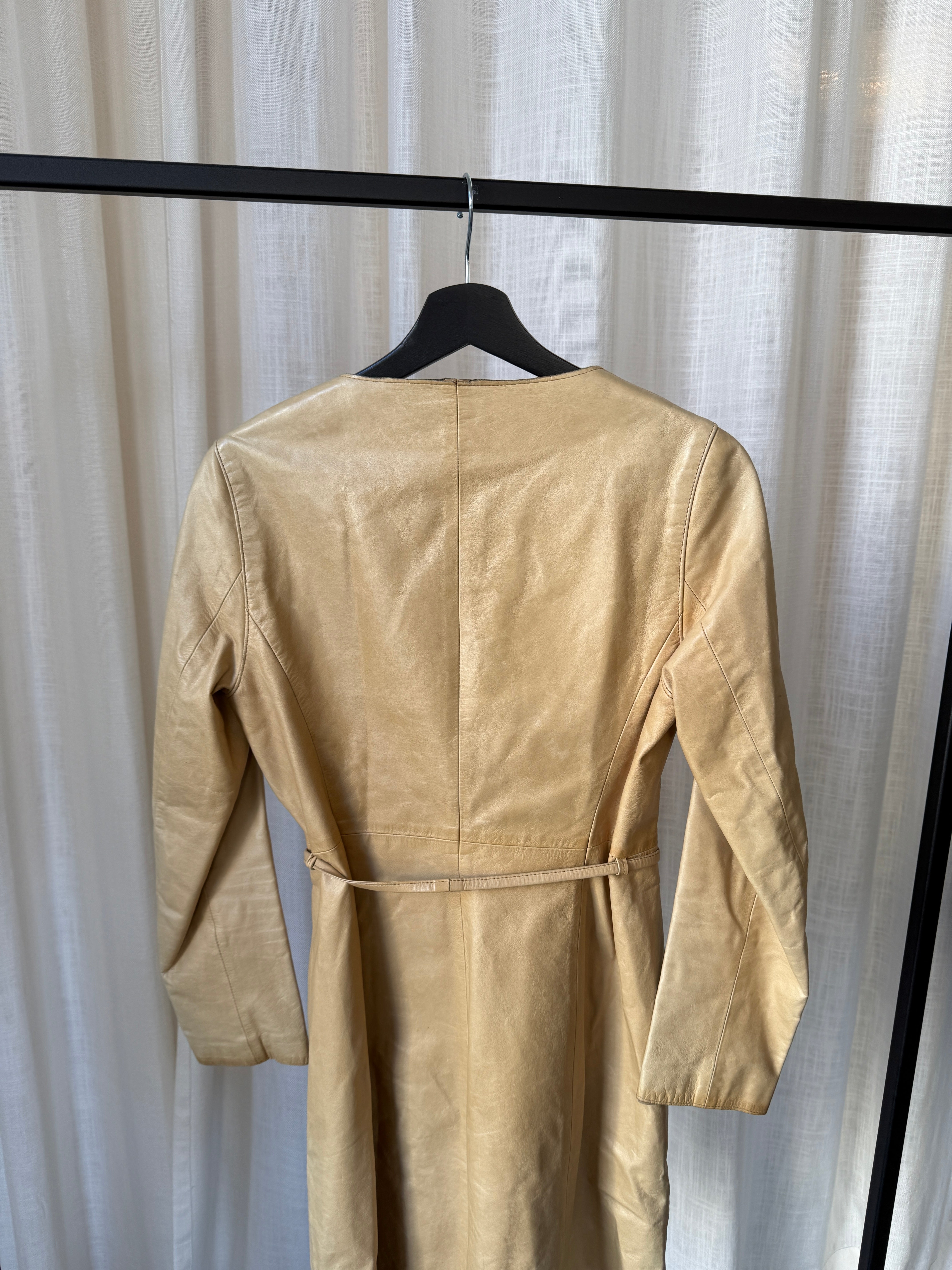 Beige Leather Coat