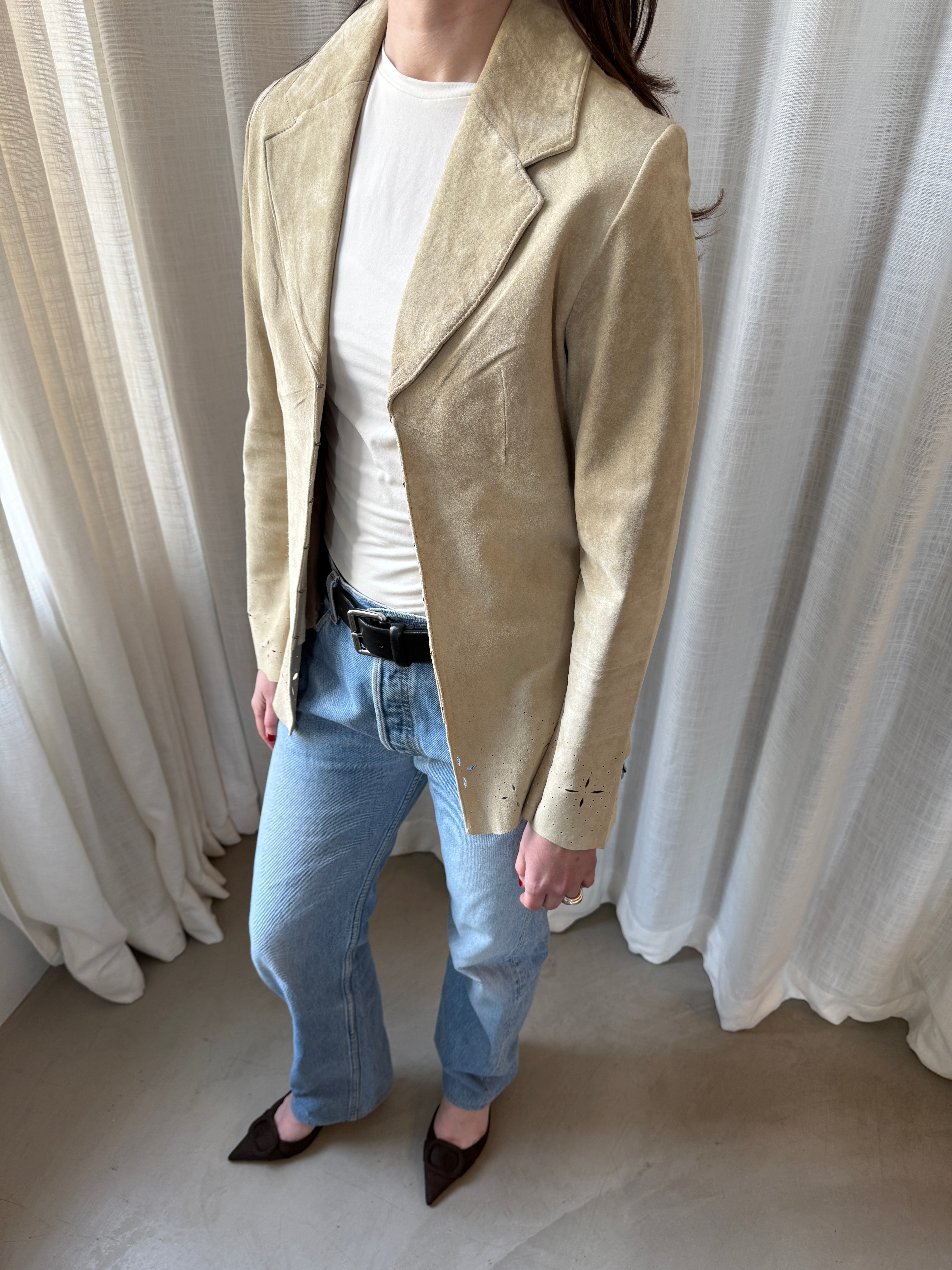 Beige Suede Blazer