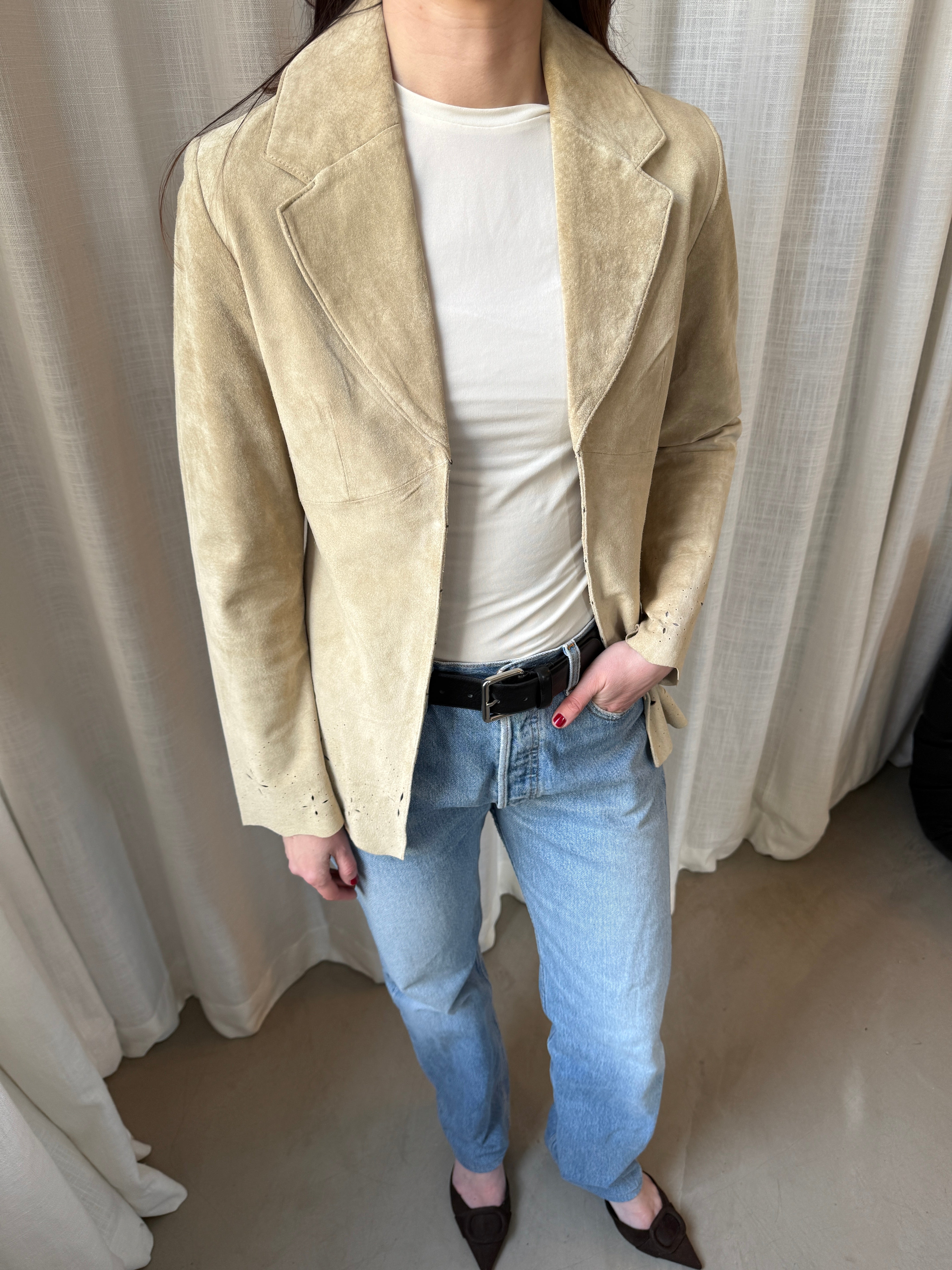 Beige Suede Blazer