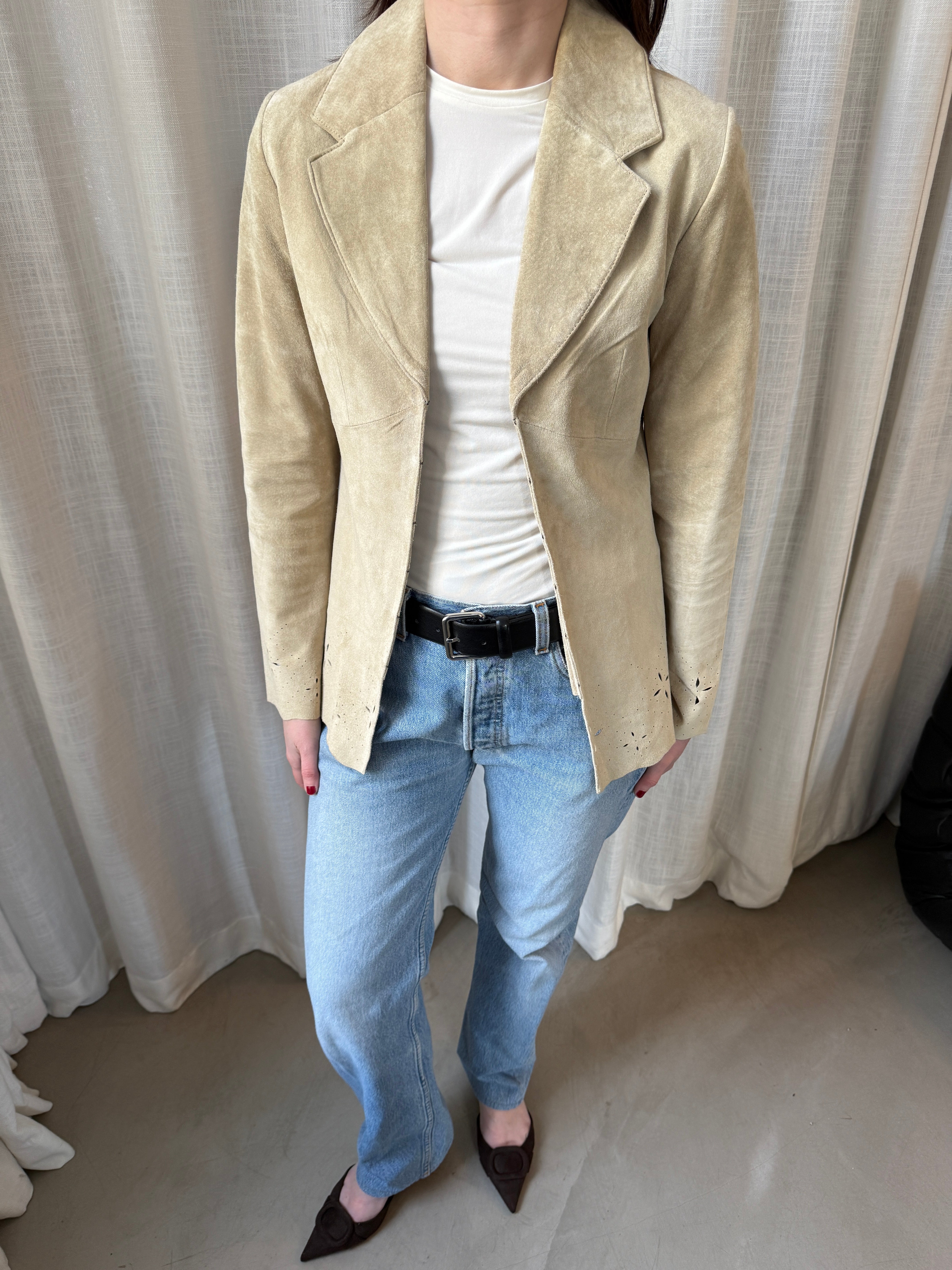 Beige Suede Blazer