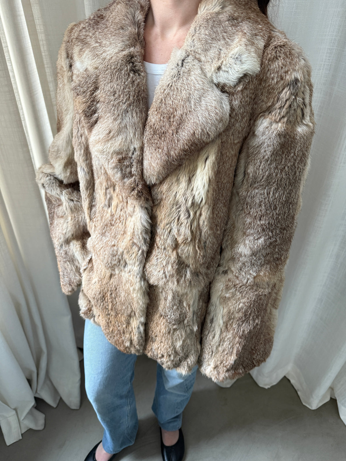 Beige Vintage Fur
