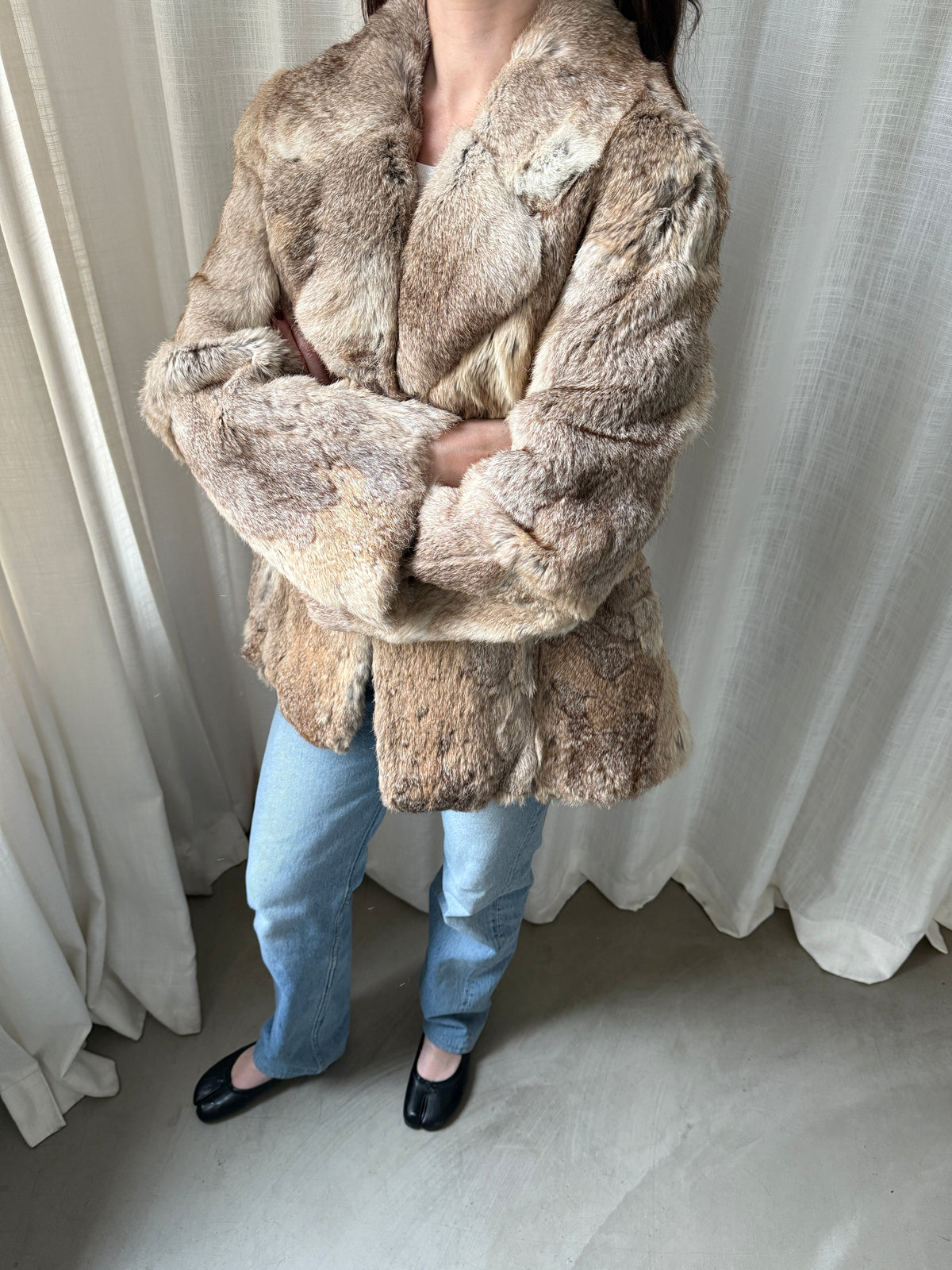 Beige Vintage Fur