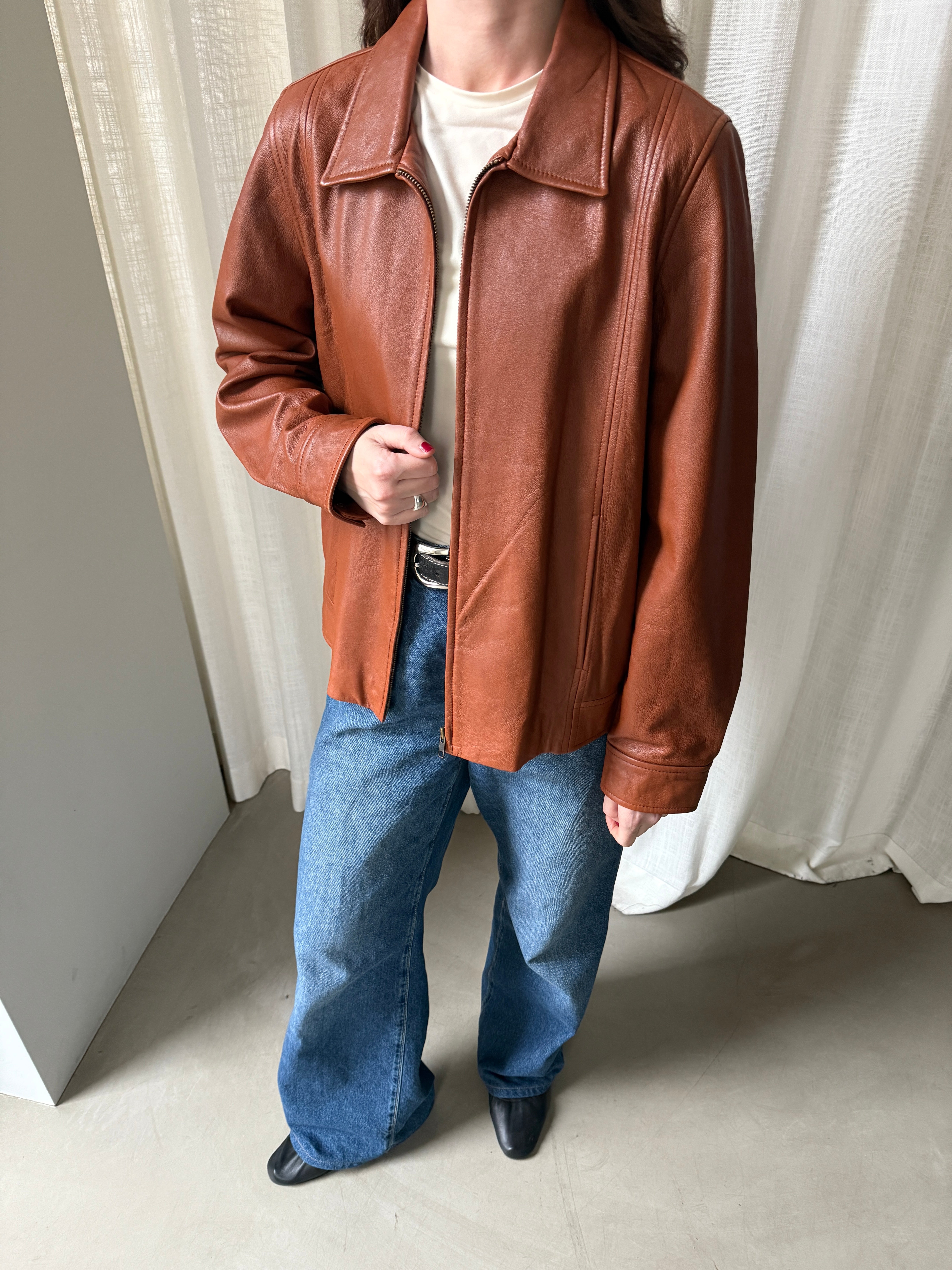 Cognac Leather Jacket