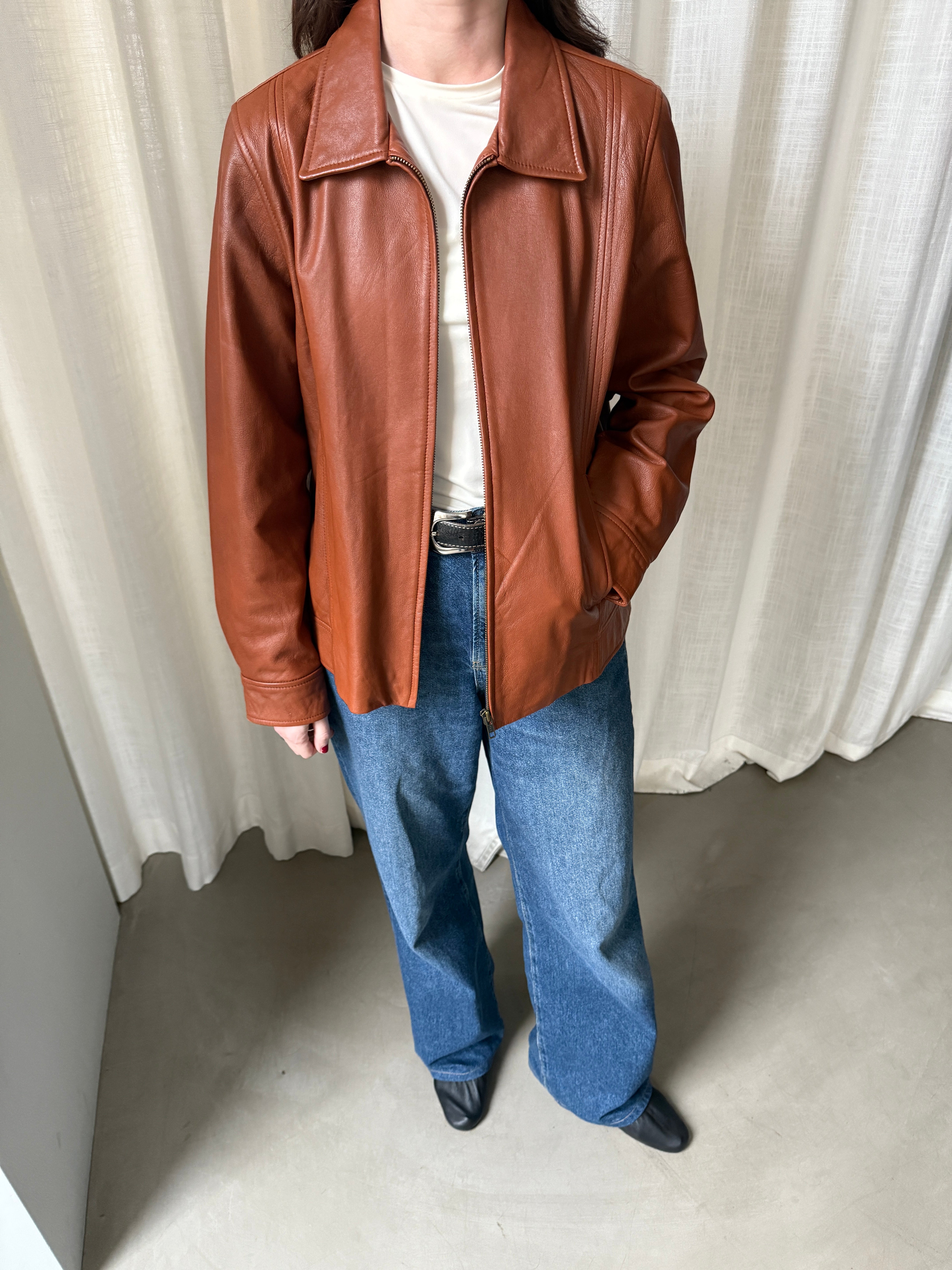 Cognac Leather Jacket