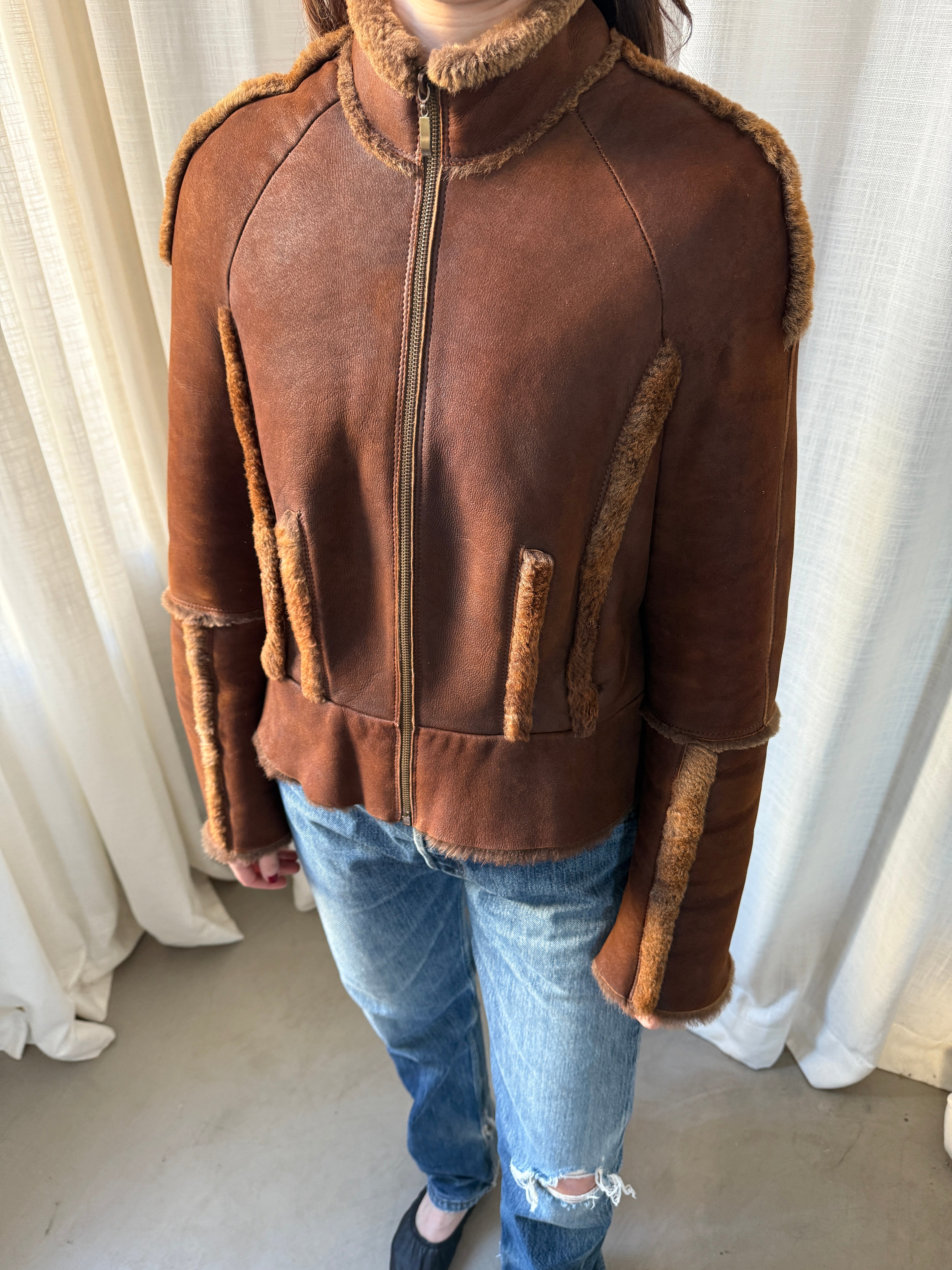 Rust Shearling Jacket