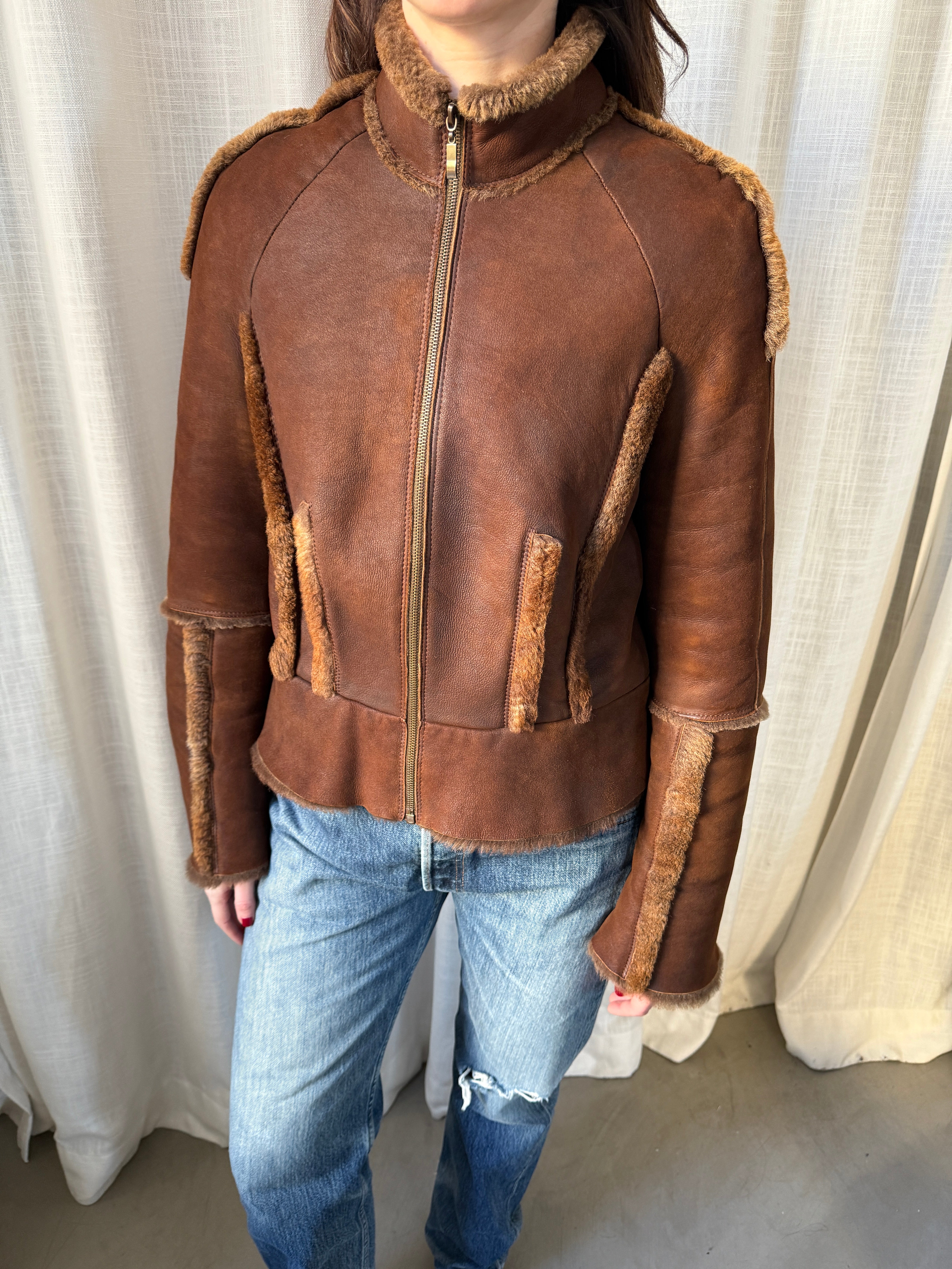 Rust Shearling Jacket
