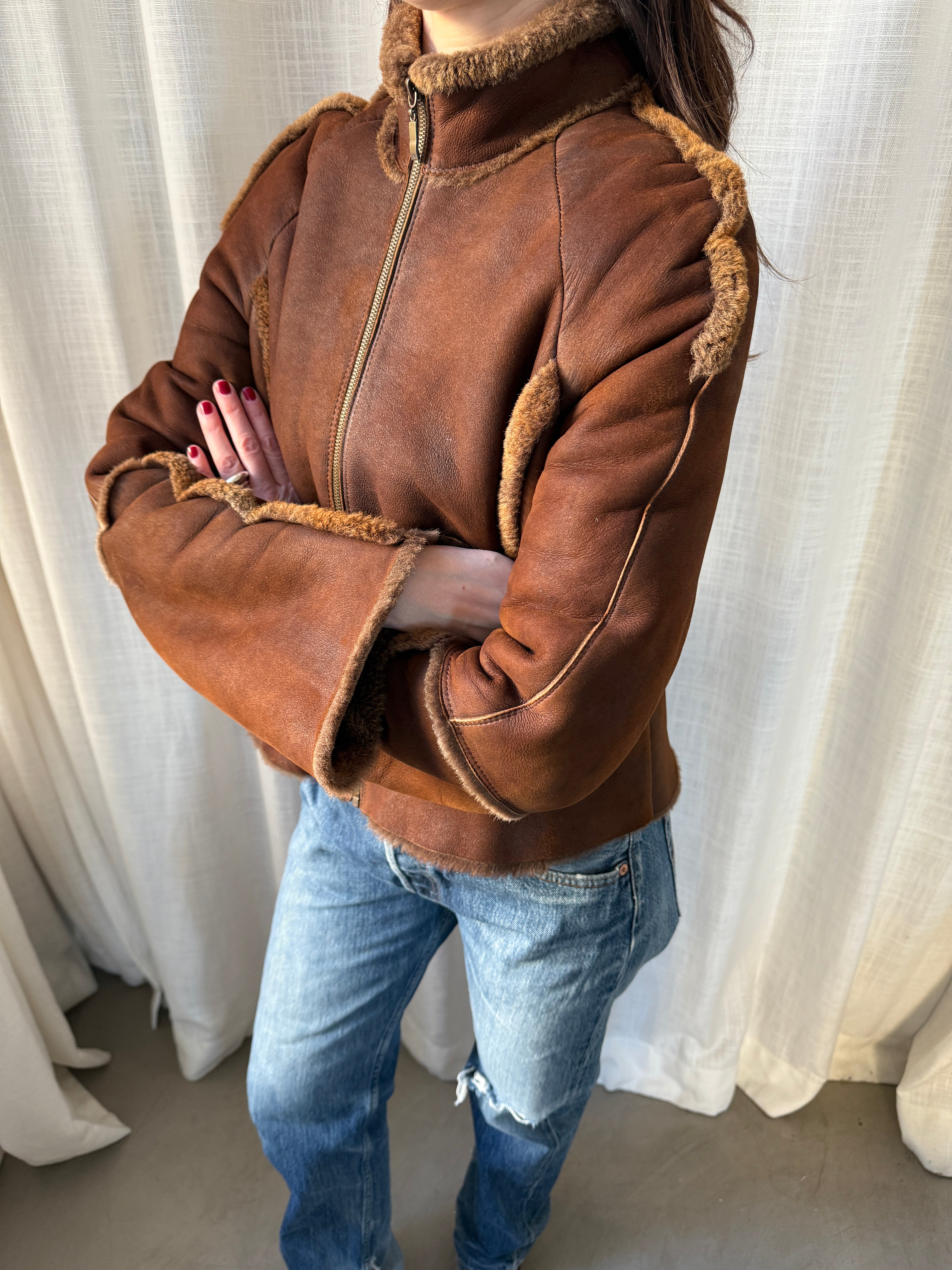 Rust Shearling Jacket