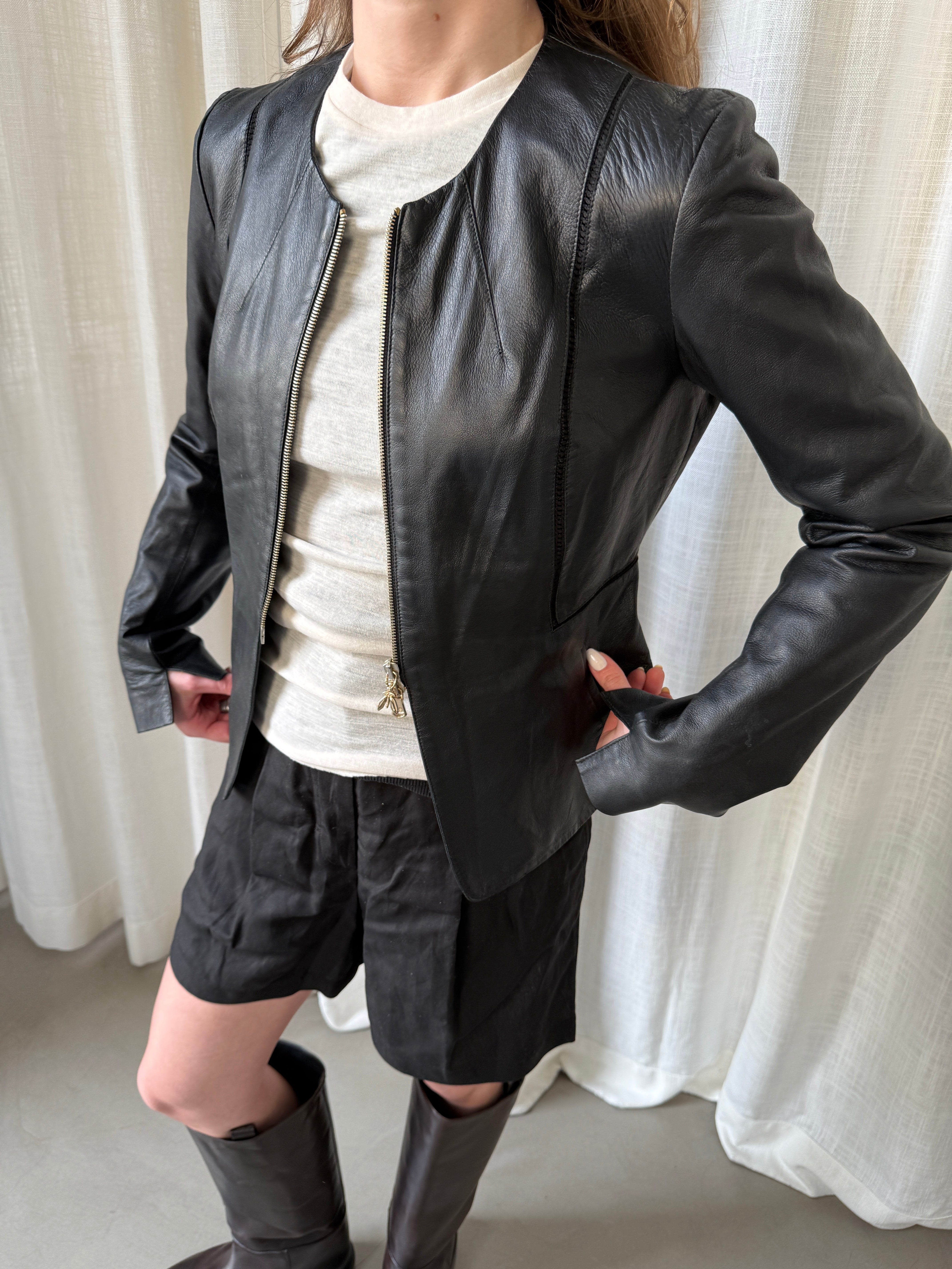Patrizia Leather Blazer
