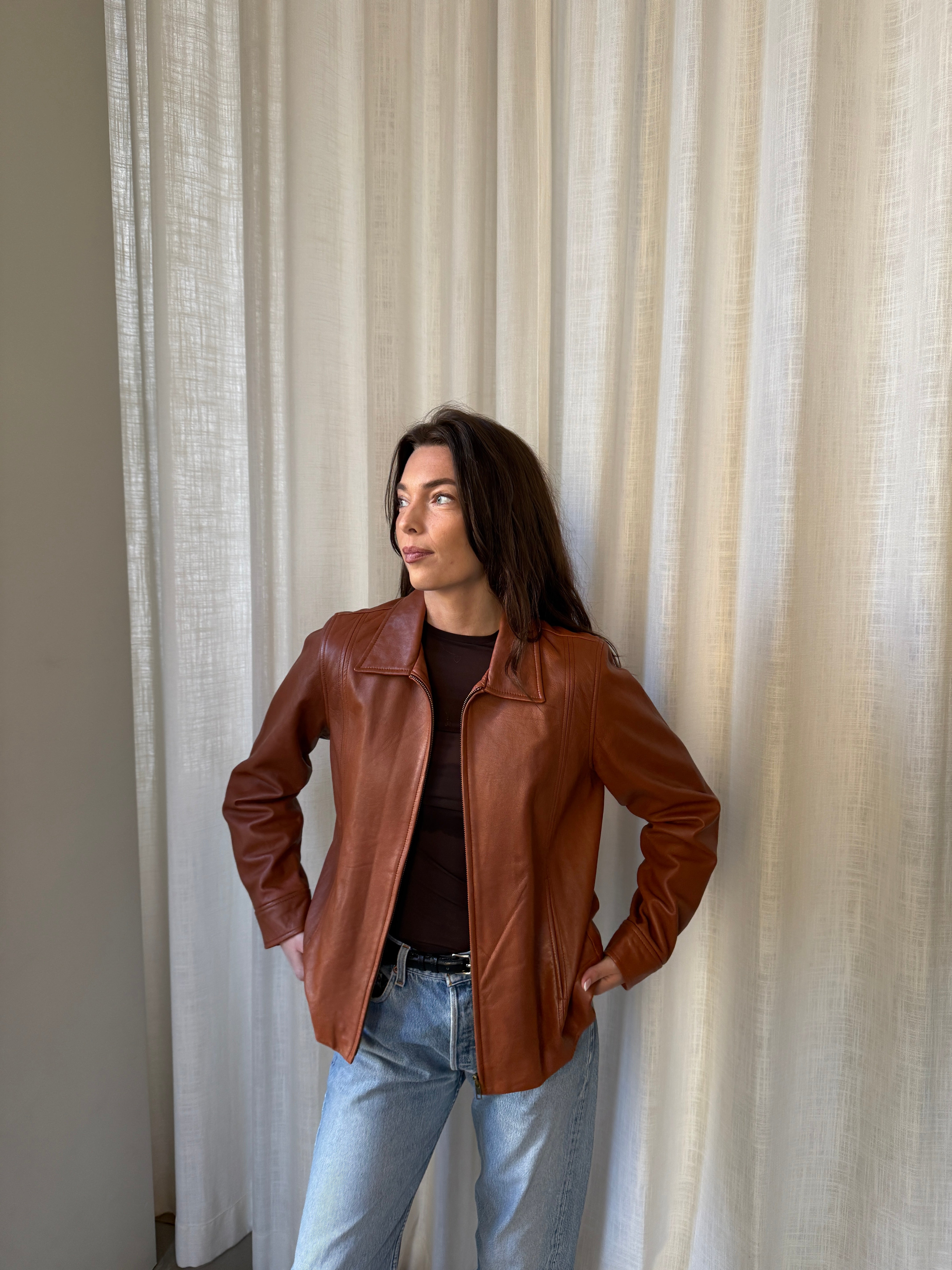 Cognac Leather Jacket