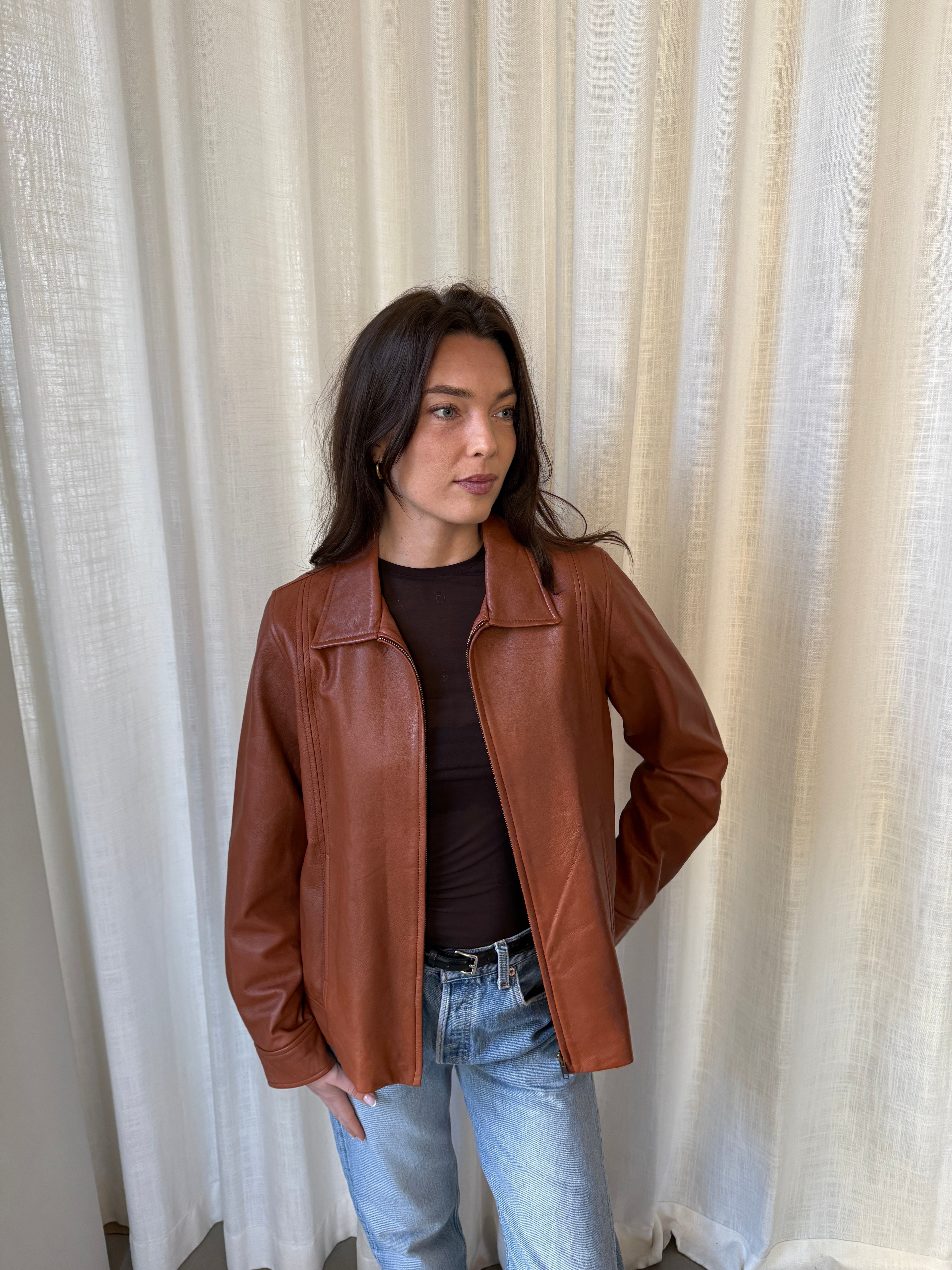 Cognac Leather Jacket