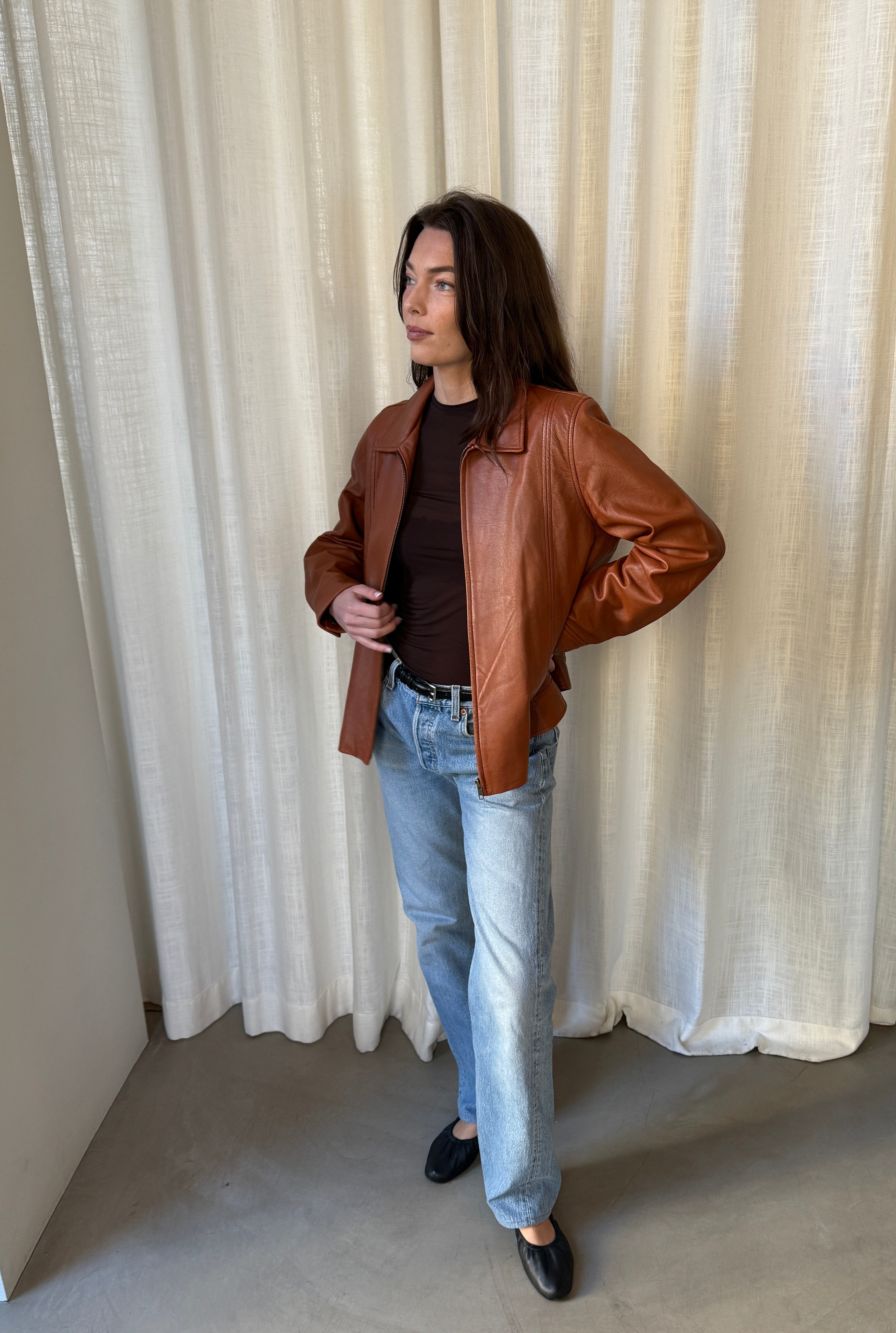 Cognac Leather Jacket