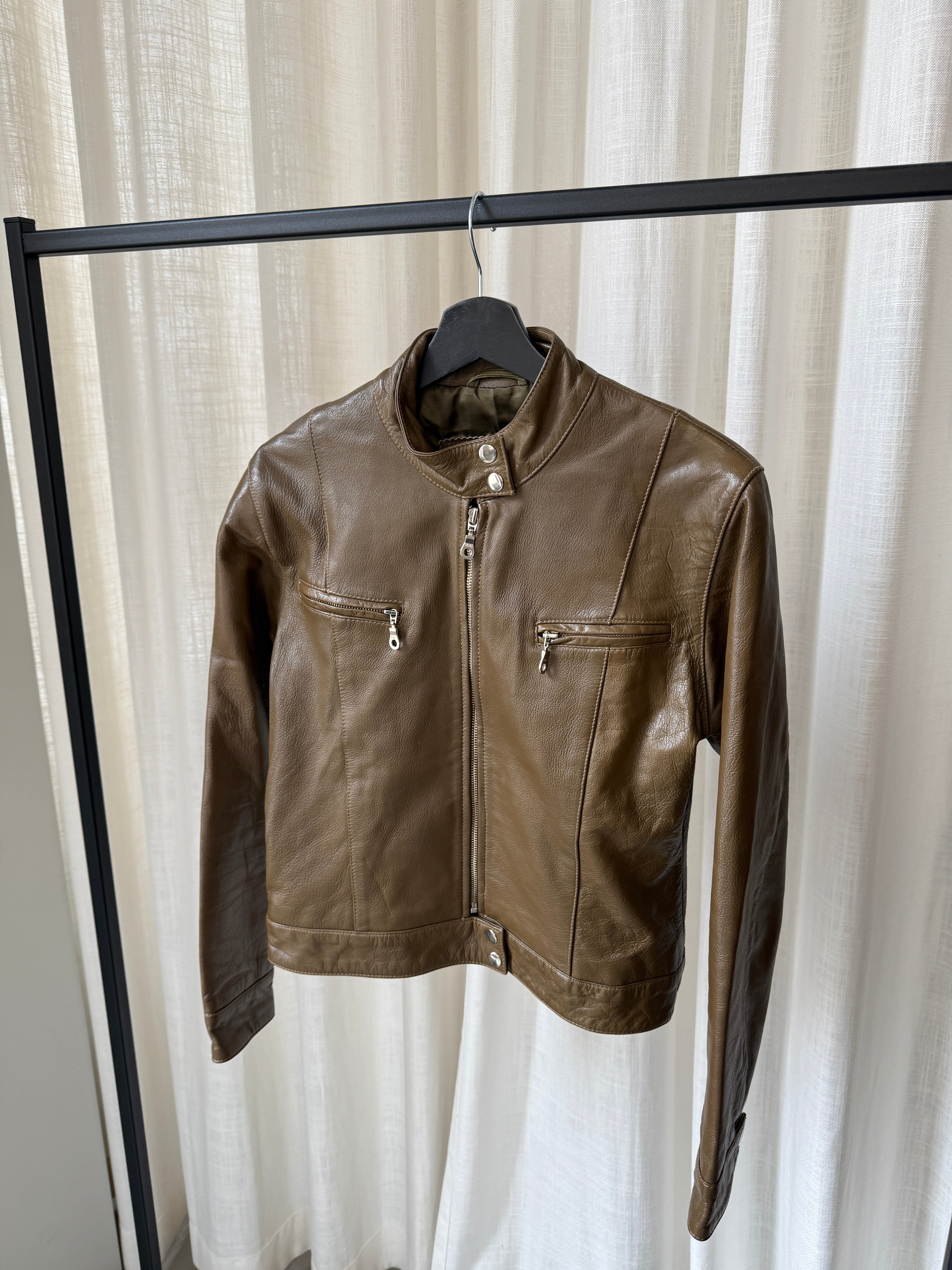 Khaki Leather Jacket