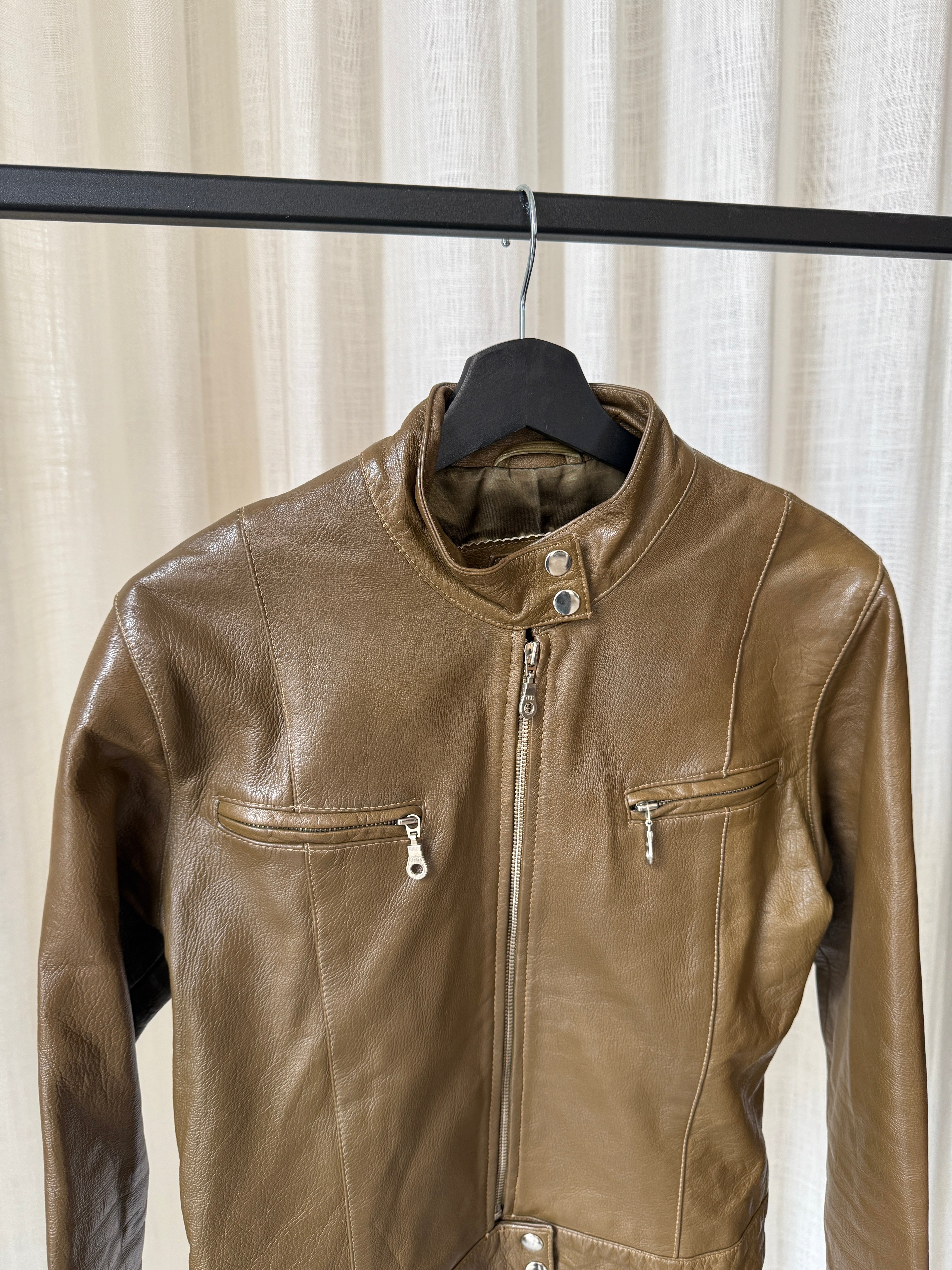 Khaki Leather Jacket