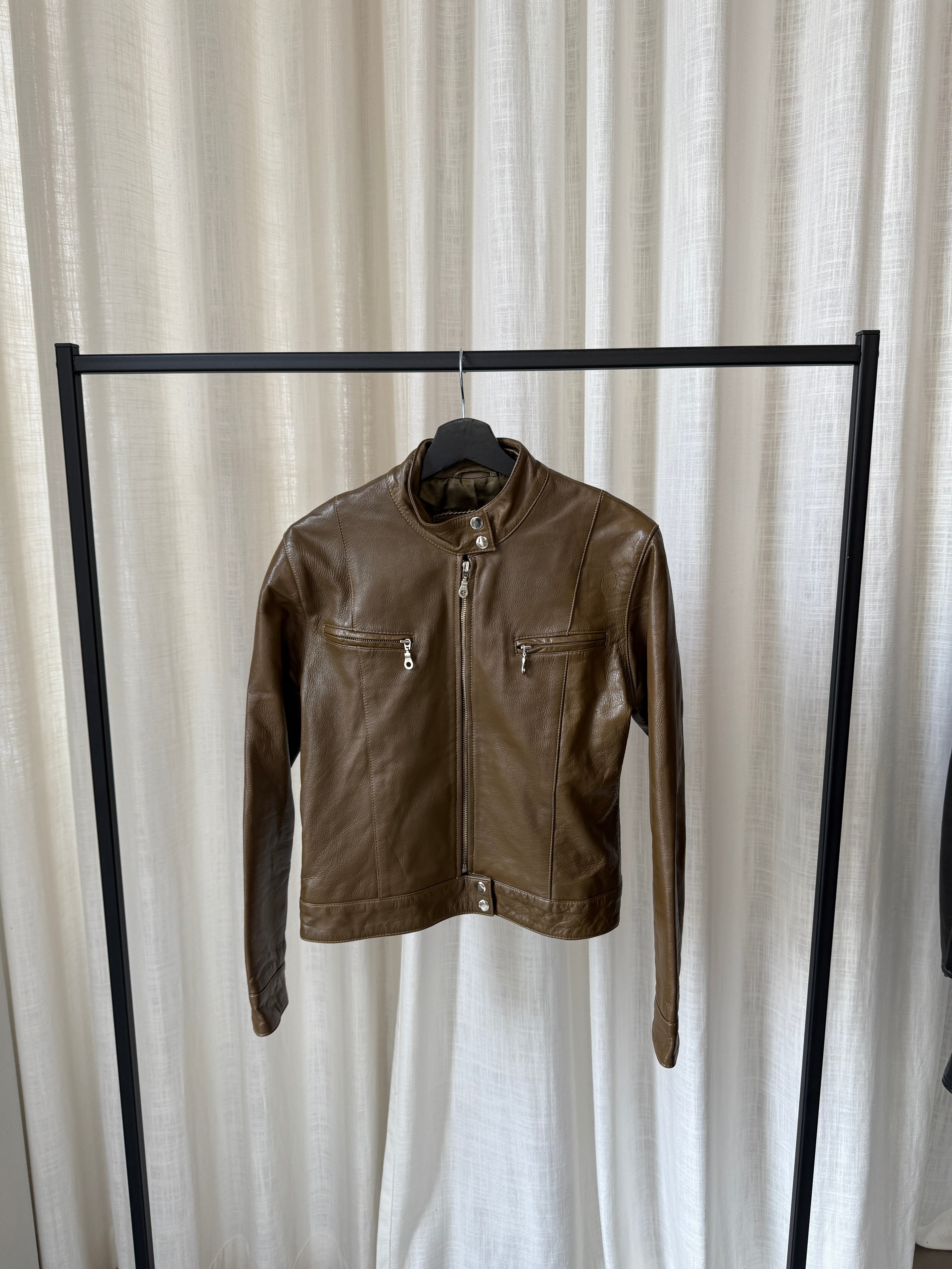 Khaki Leather Jacket