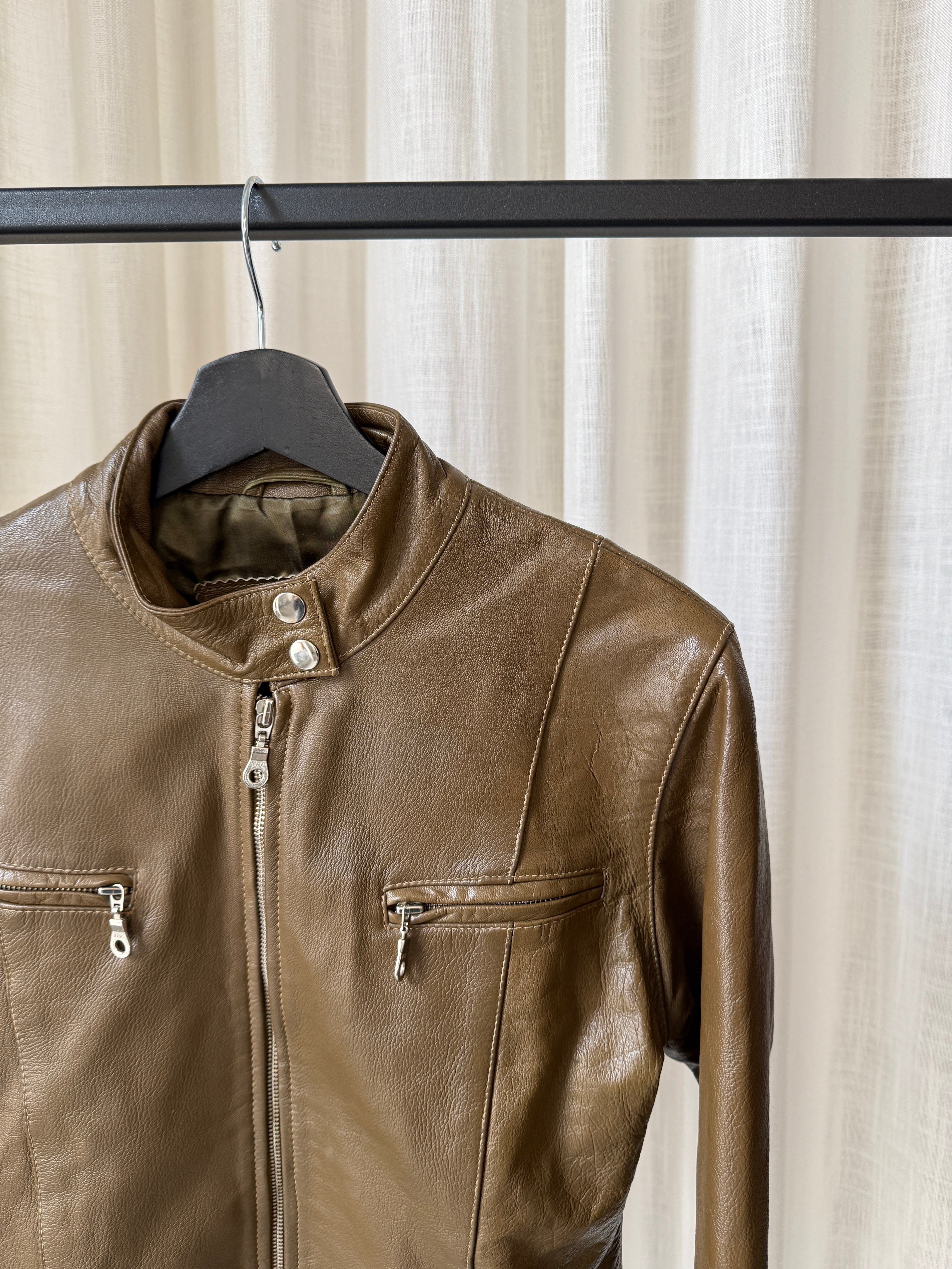 Khaki Leather Jacket