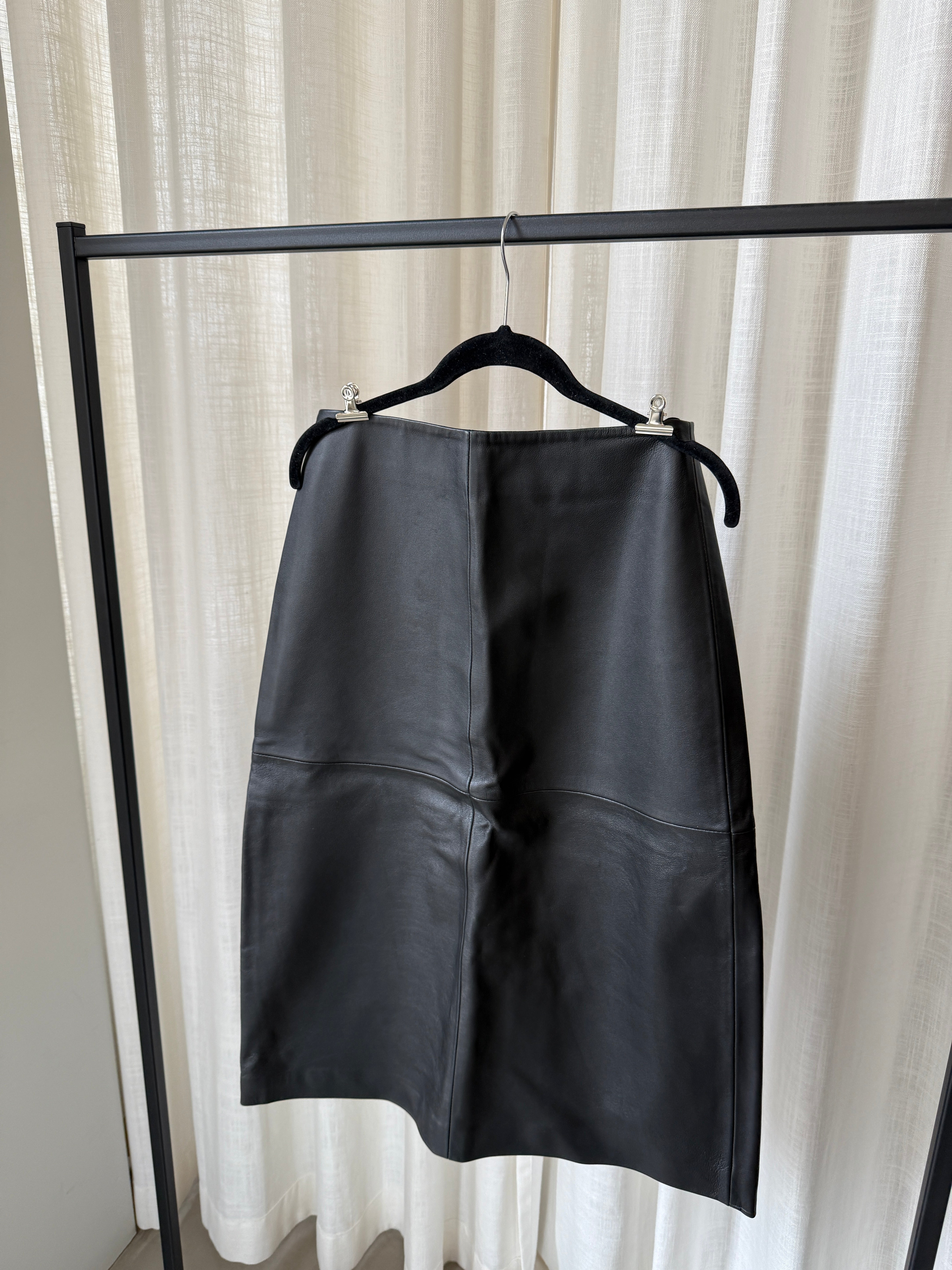 Leather Midi Skirt - Sample