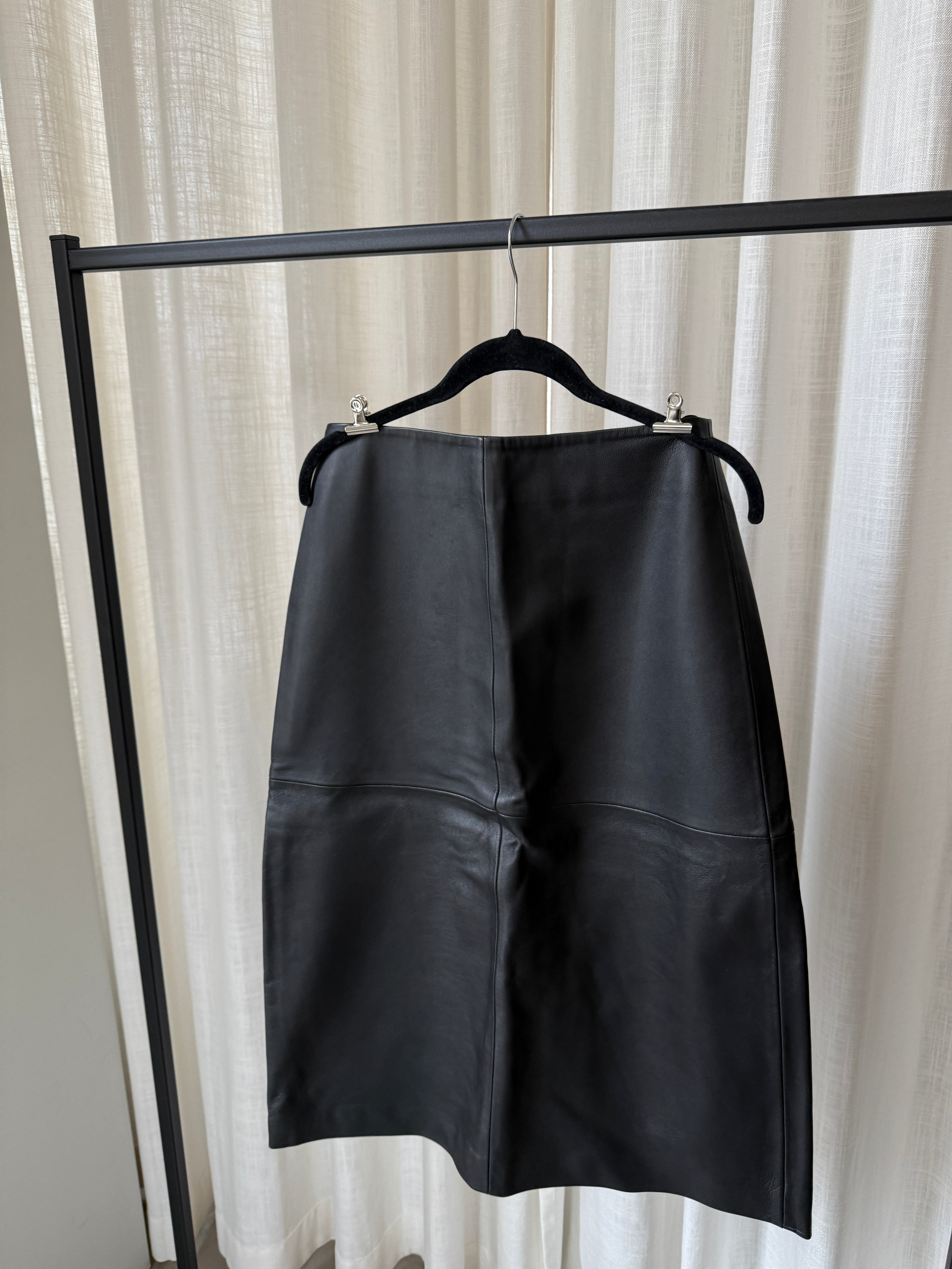 Leather Midi Skirt - Sample