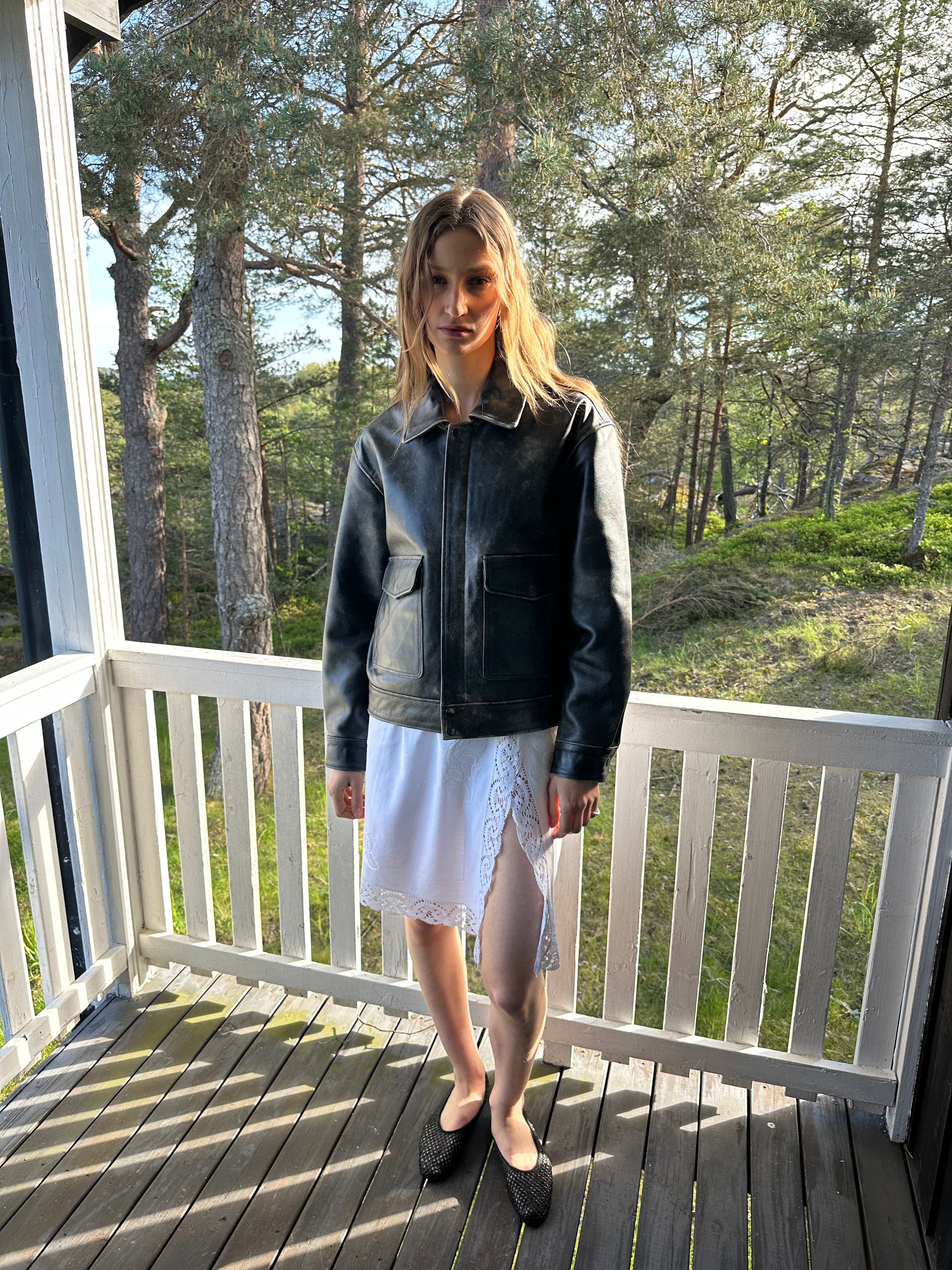 Piece 07 — Embroidered Linen Midi Skirt