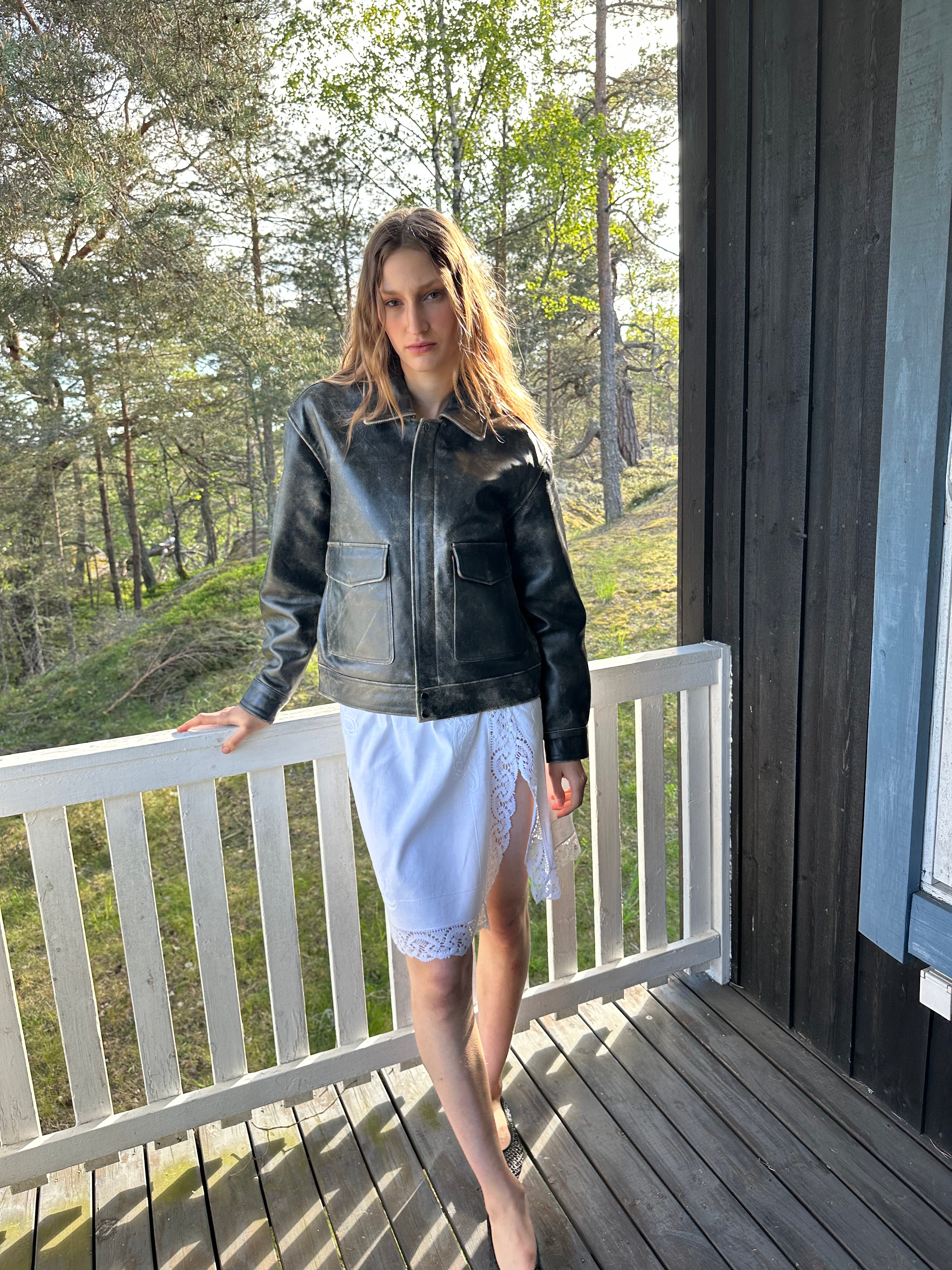 Piece 07 — Embroidered Linen Midi Skirt