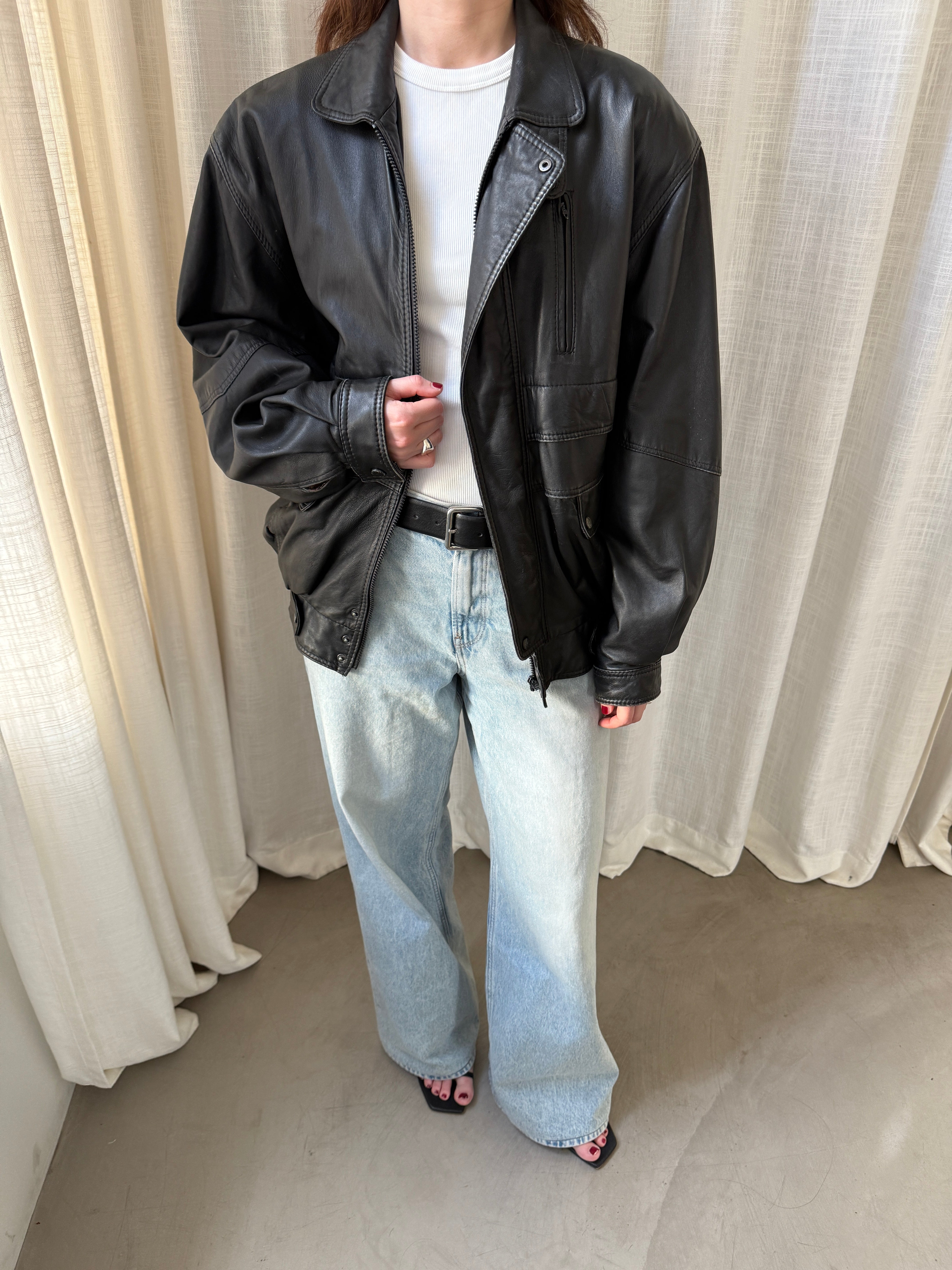 Collar Leather Jacket