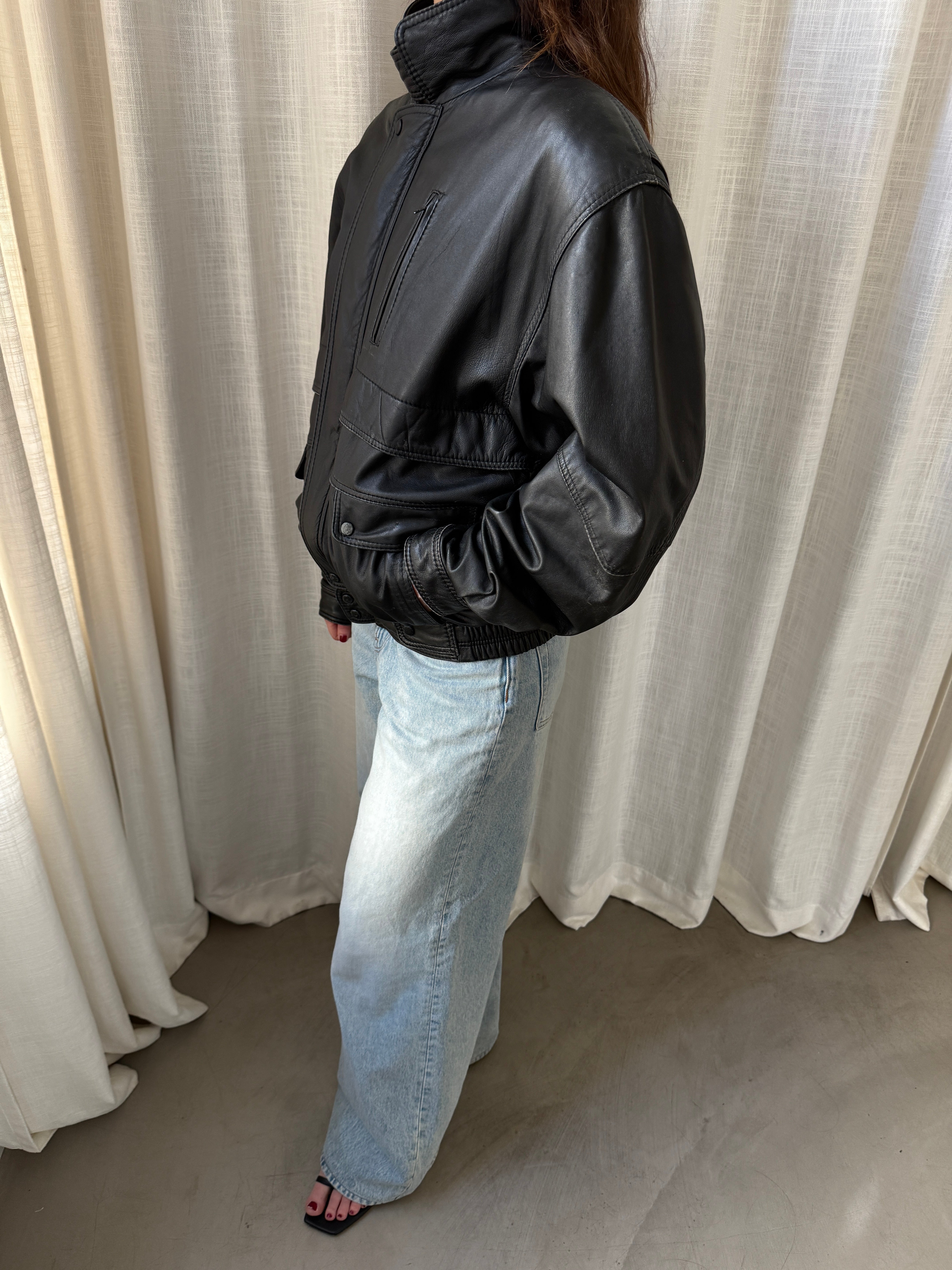 Collar Leather Jacket